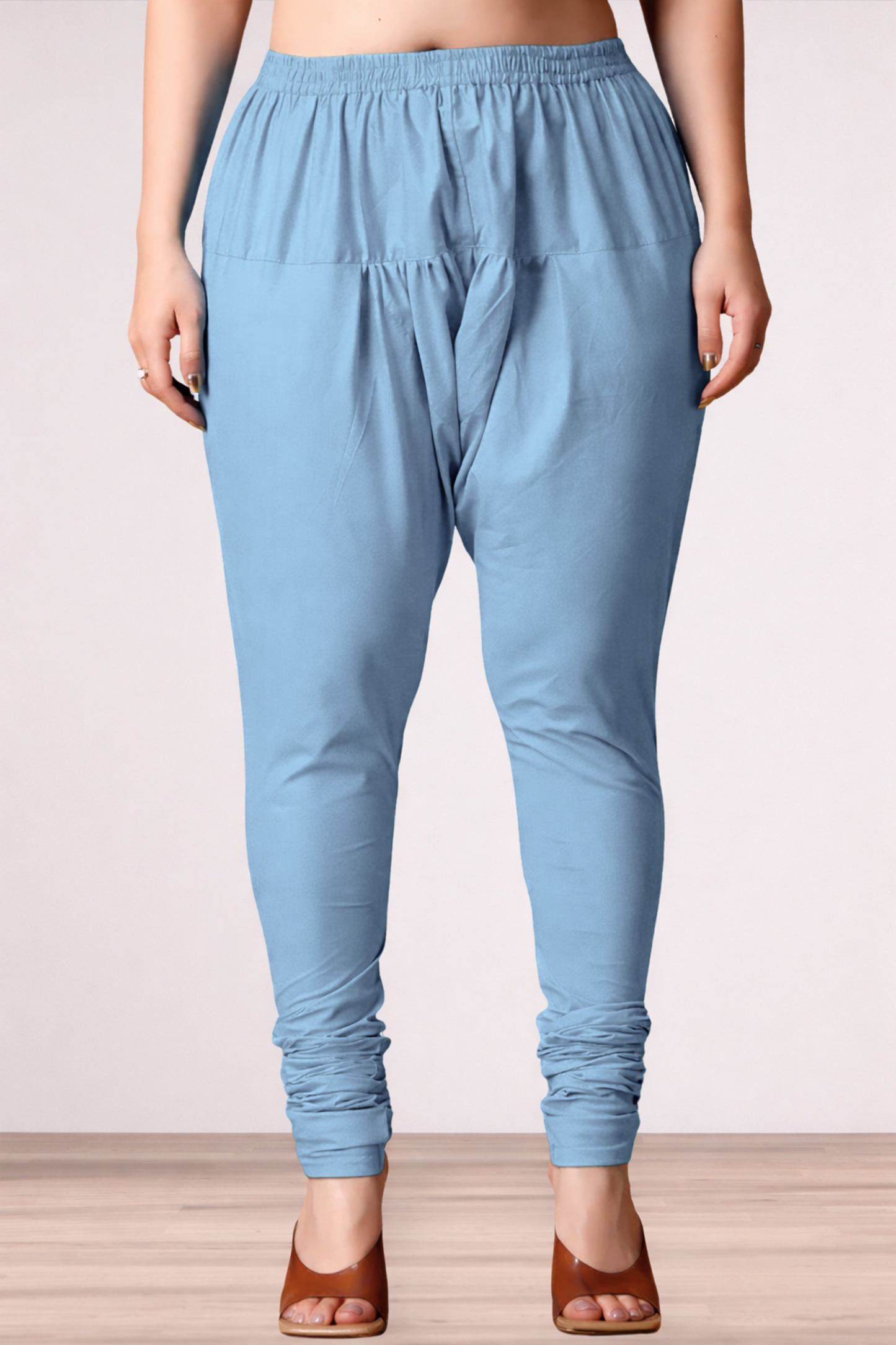 Powder Blue Rayon Churidar Pants