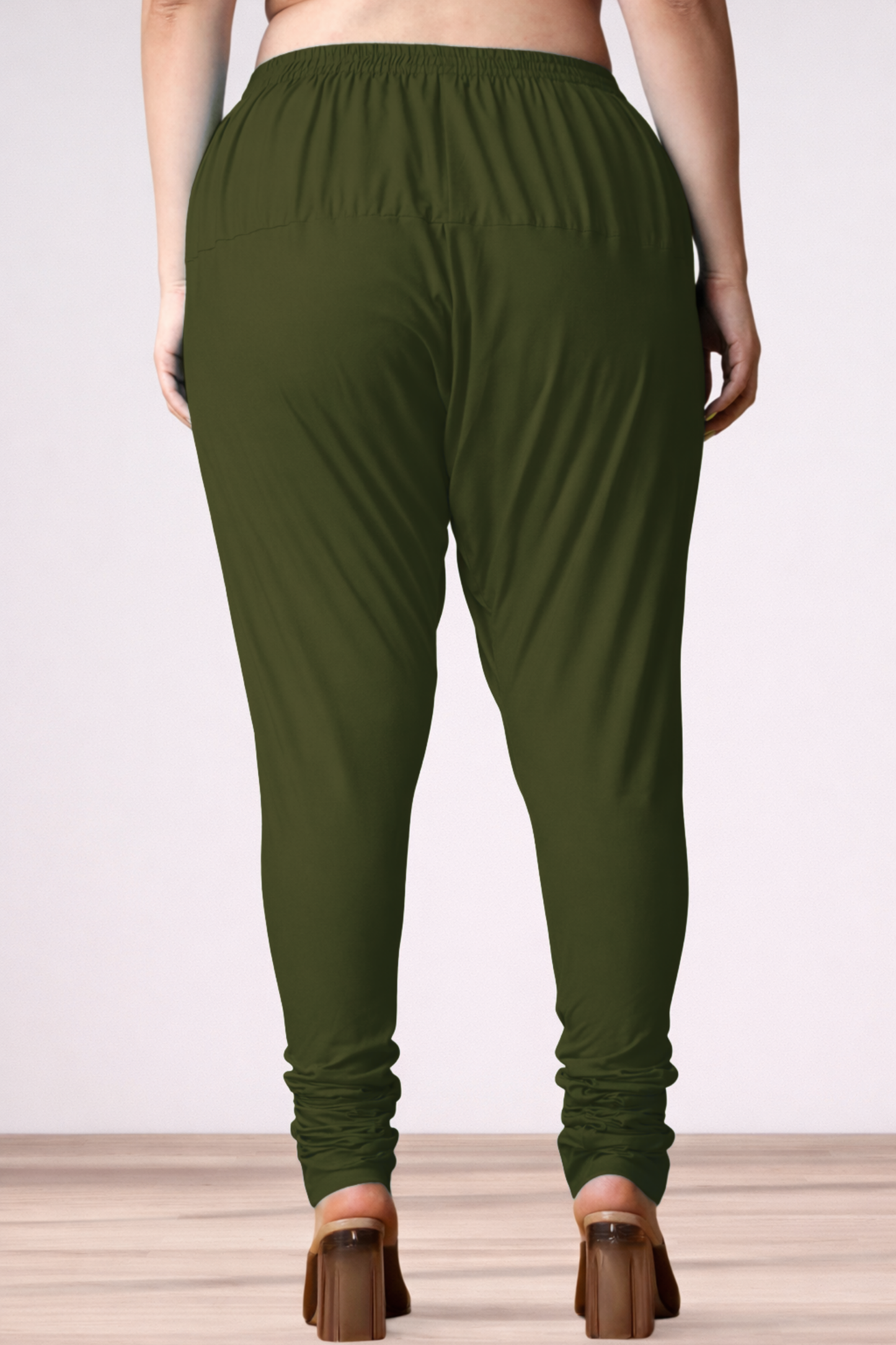 Mehandi Green Rayon Churidar Pants