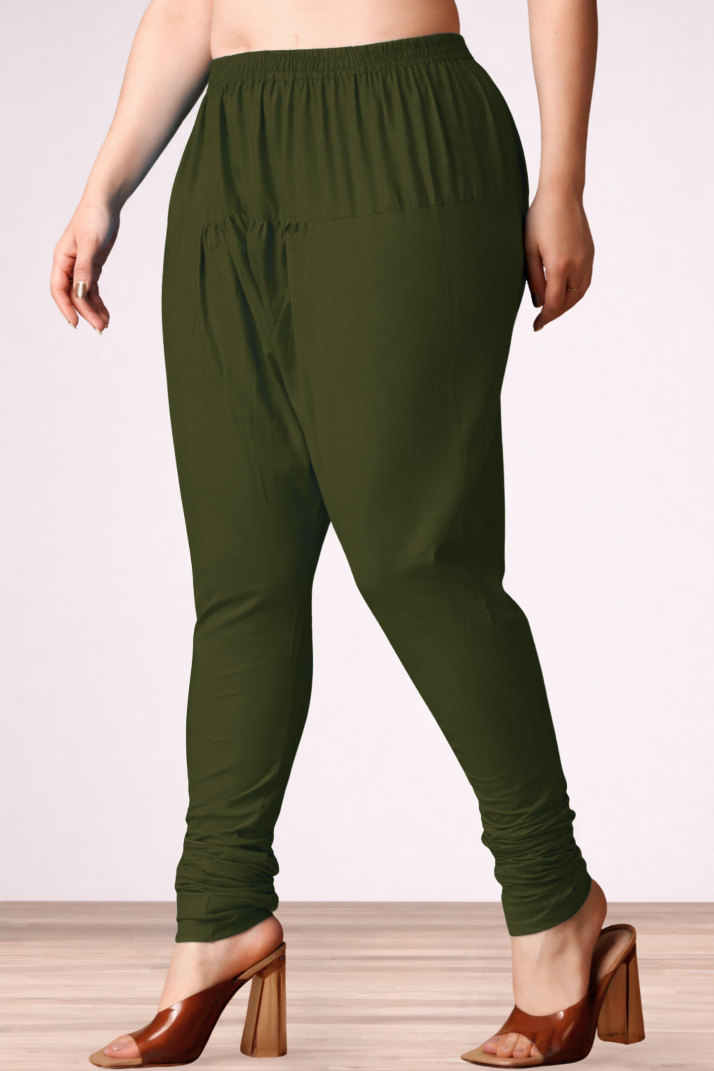 Mehandi Green Rayon Churidar Pants