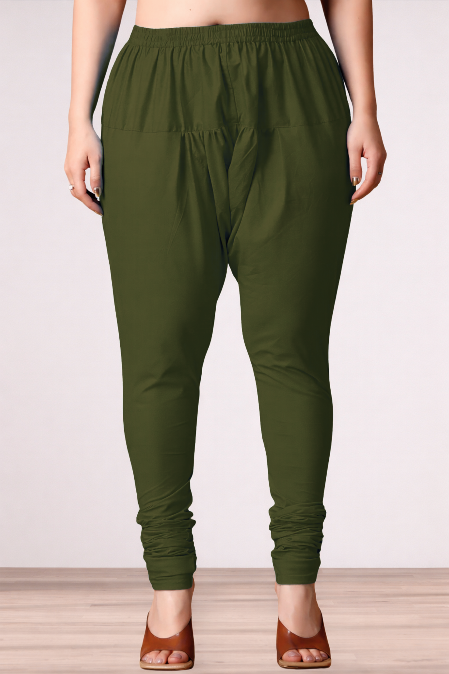 Mehandi Green Rayon Churidar Pants
