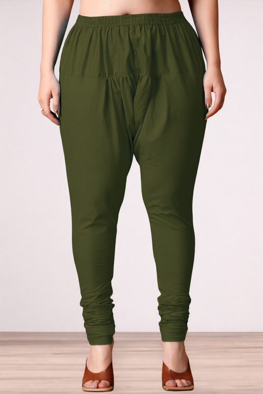 Mehandi Green Rayon Churidar Pants