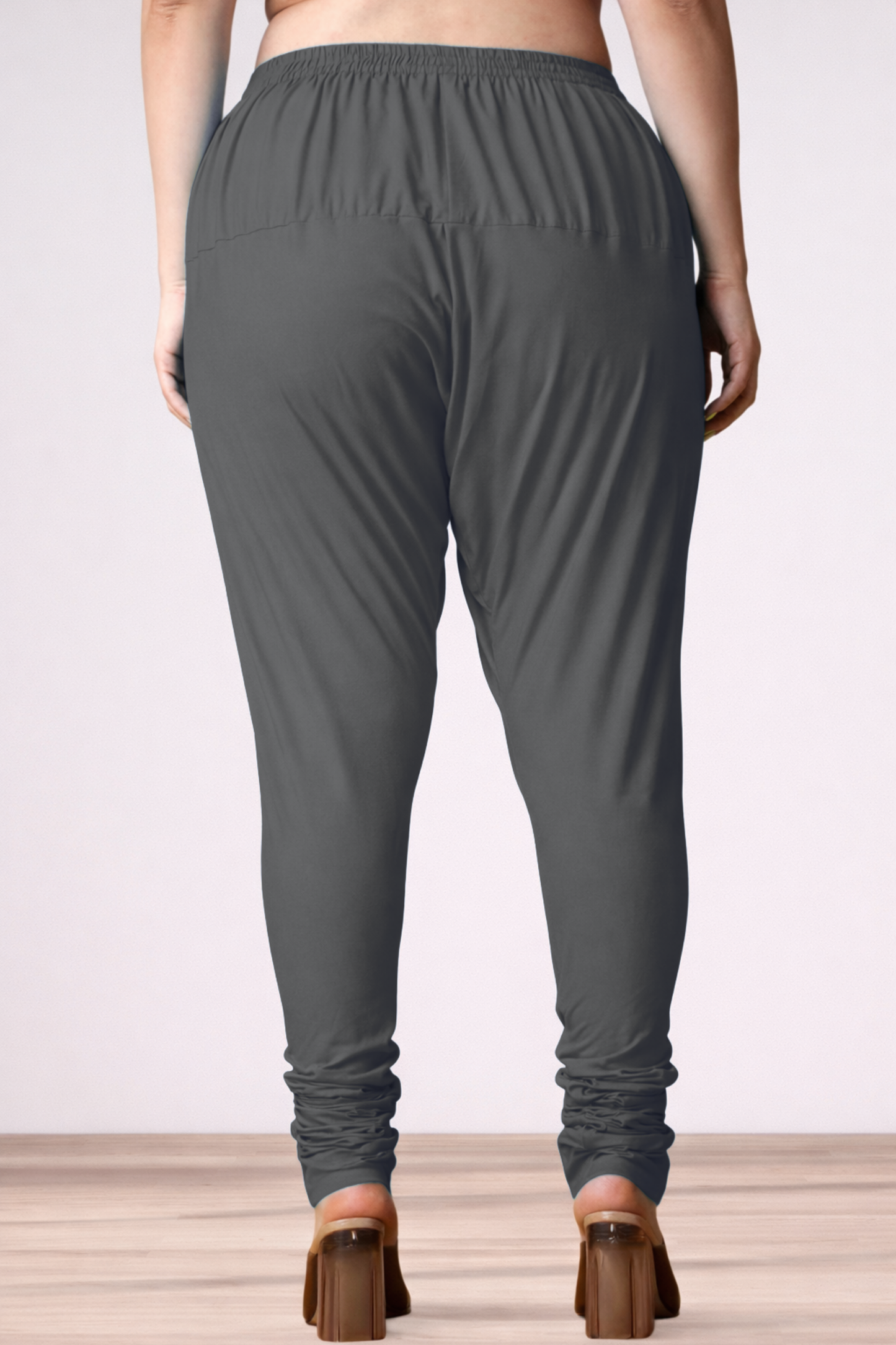 Dark Grey Rayon Churidar Pants