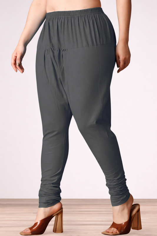 Dark Grey Rayon Churidar Pants