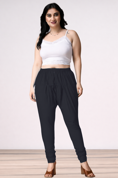 Black Rayon Churidar Pants