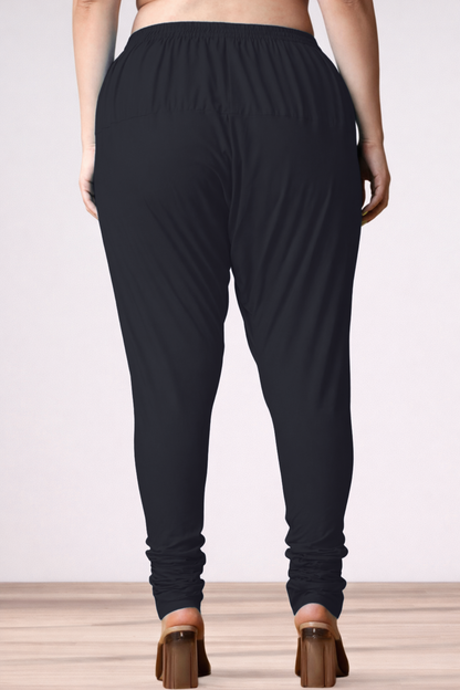 Black Rayon Churidar Pants