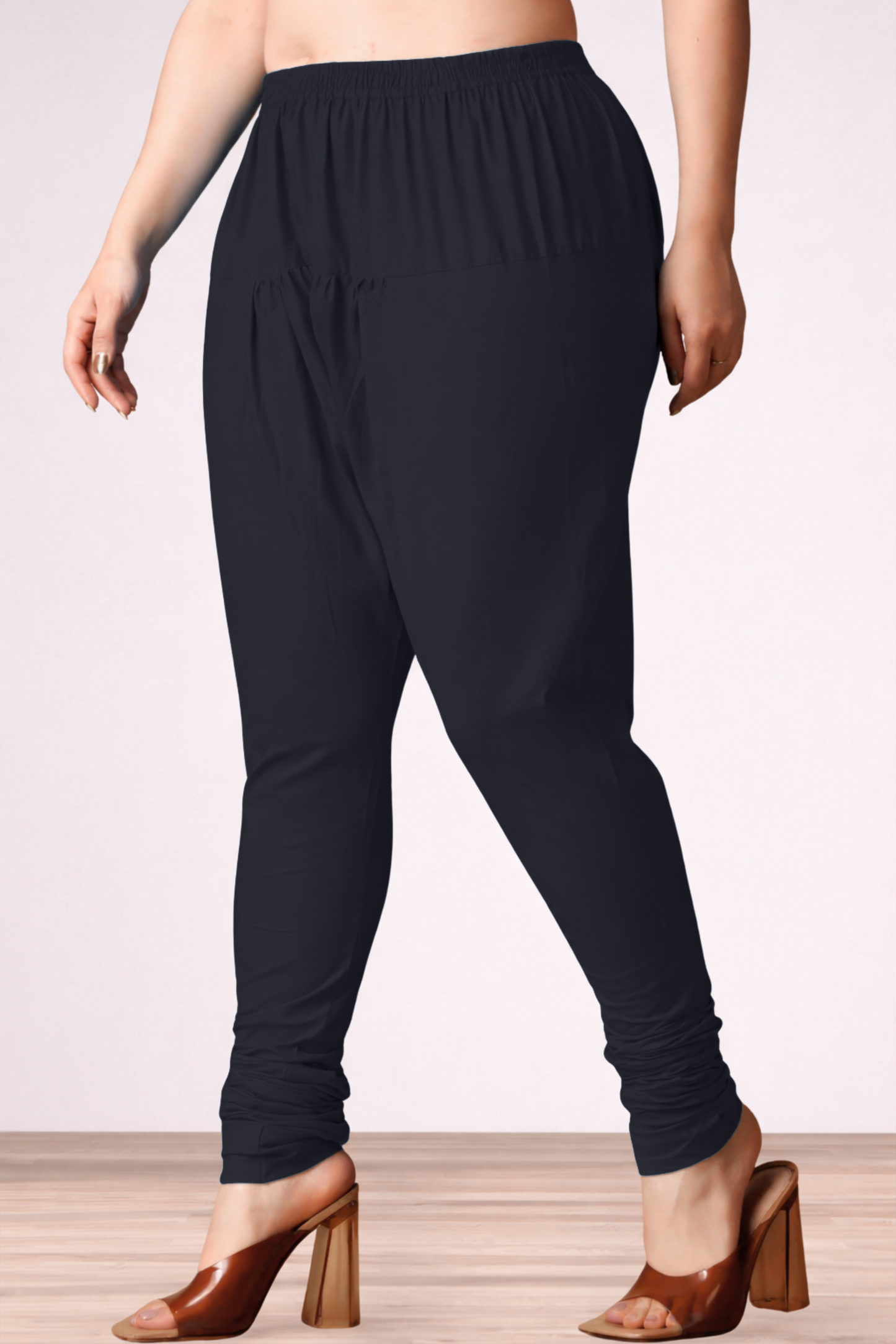Black Rayon Churidar Pants