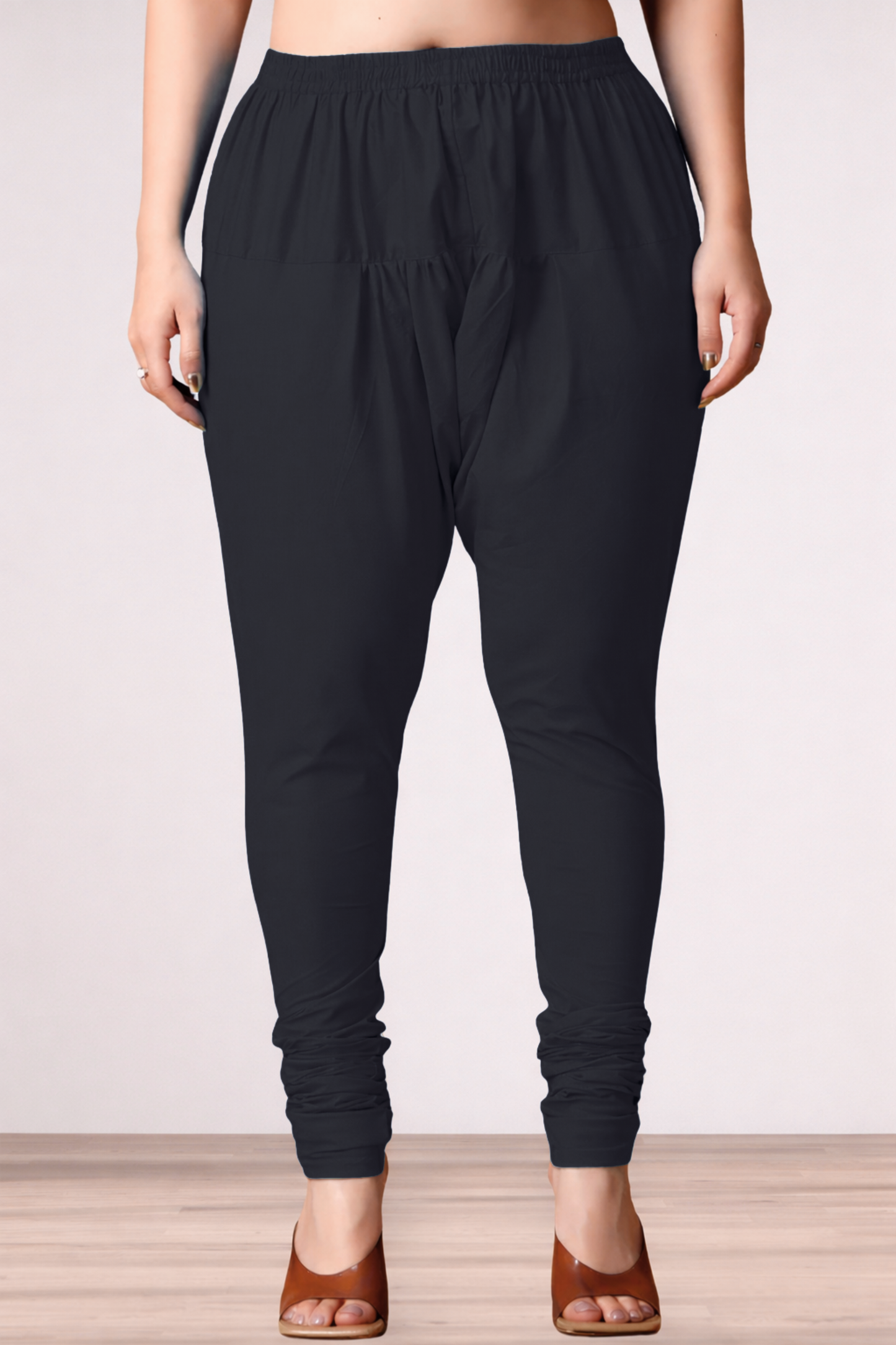 Black Rayon Churidar Pants