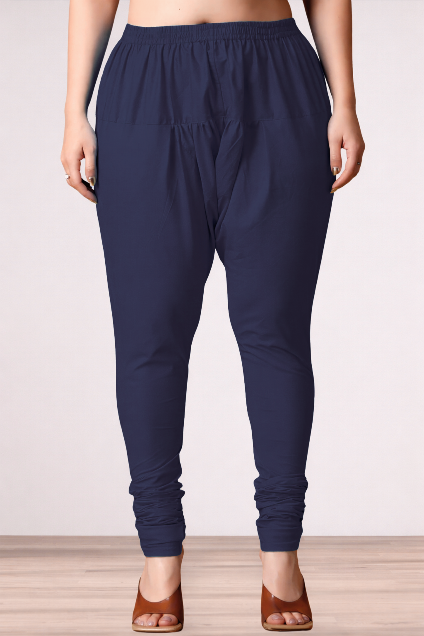 Navy Blue Rayon Churidar Pants