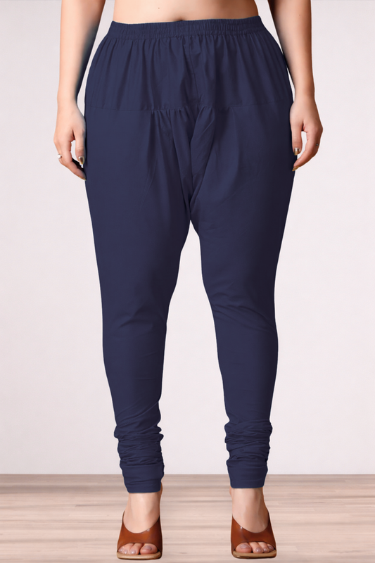 Navy Blue Rayon Churidar Pants