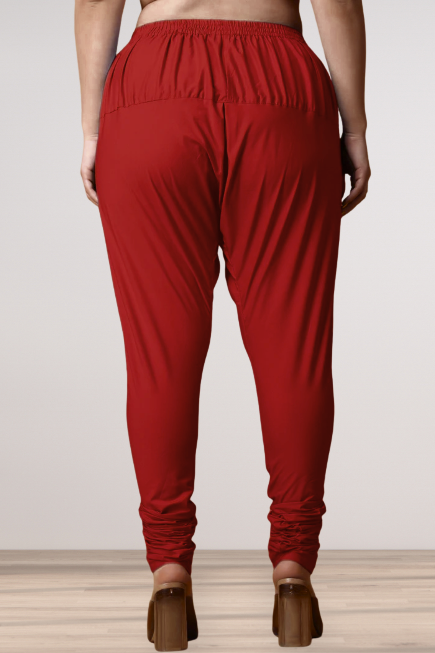Maroon Rayon Churidar Pants