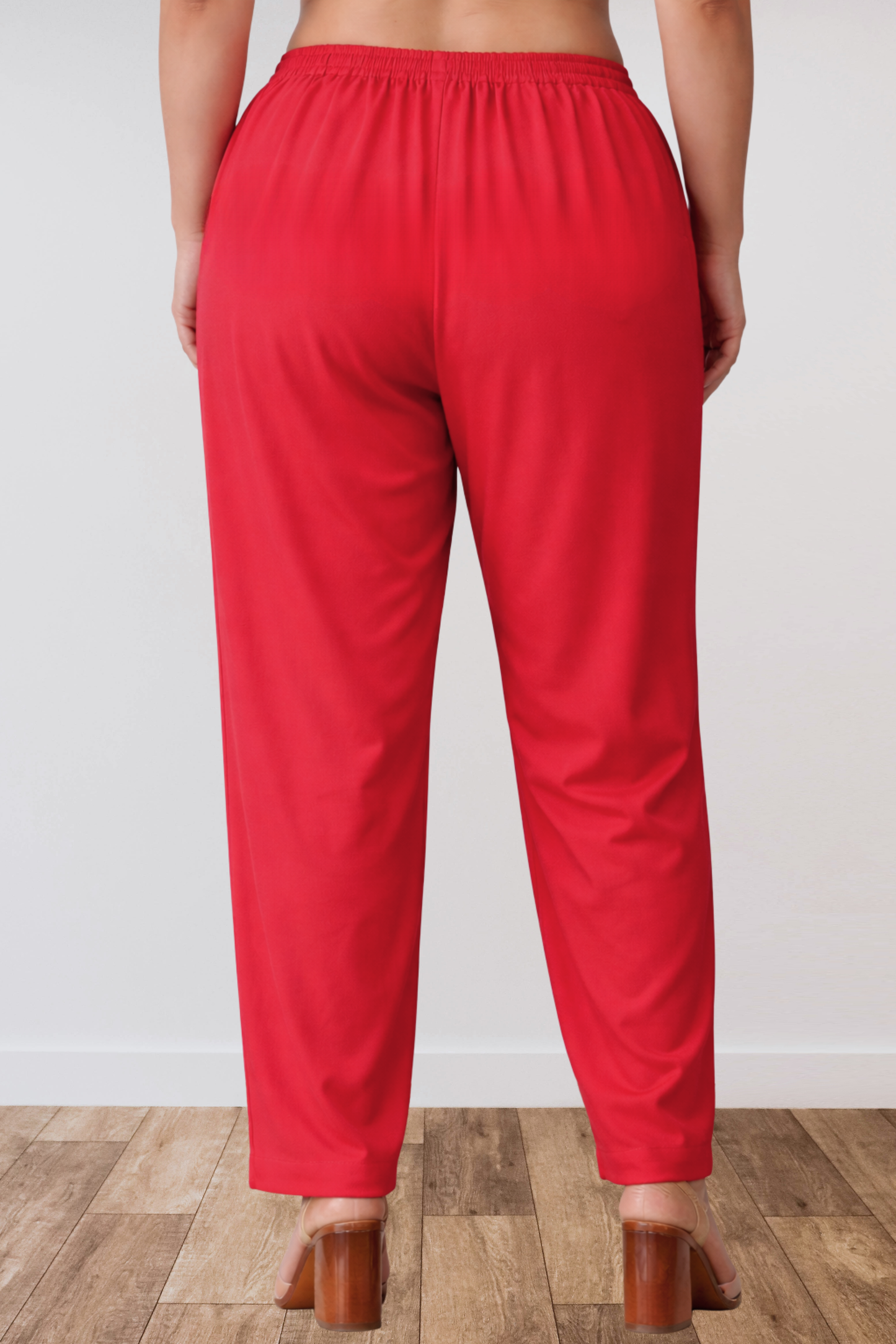 Red Anti Wrinkle Kurti Pants