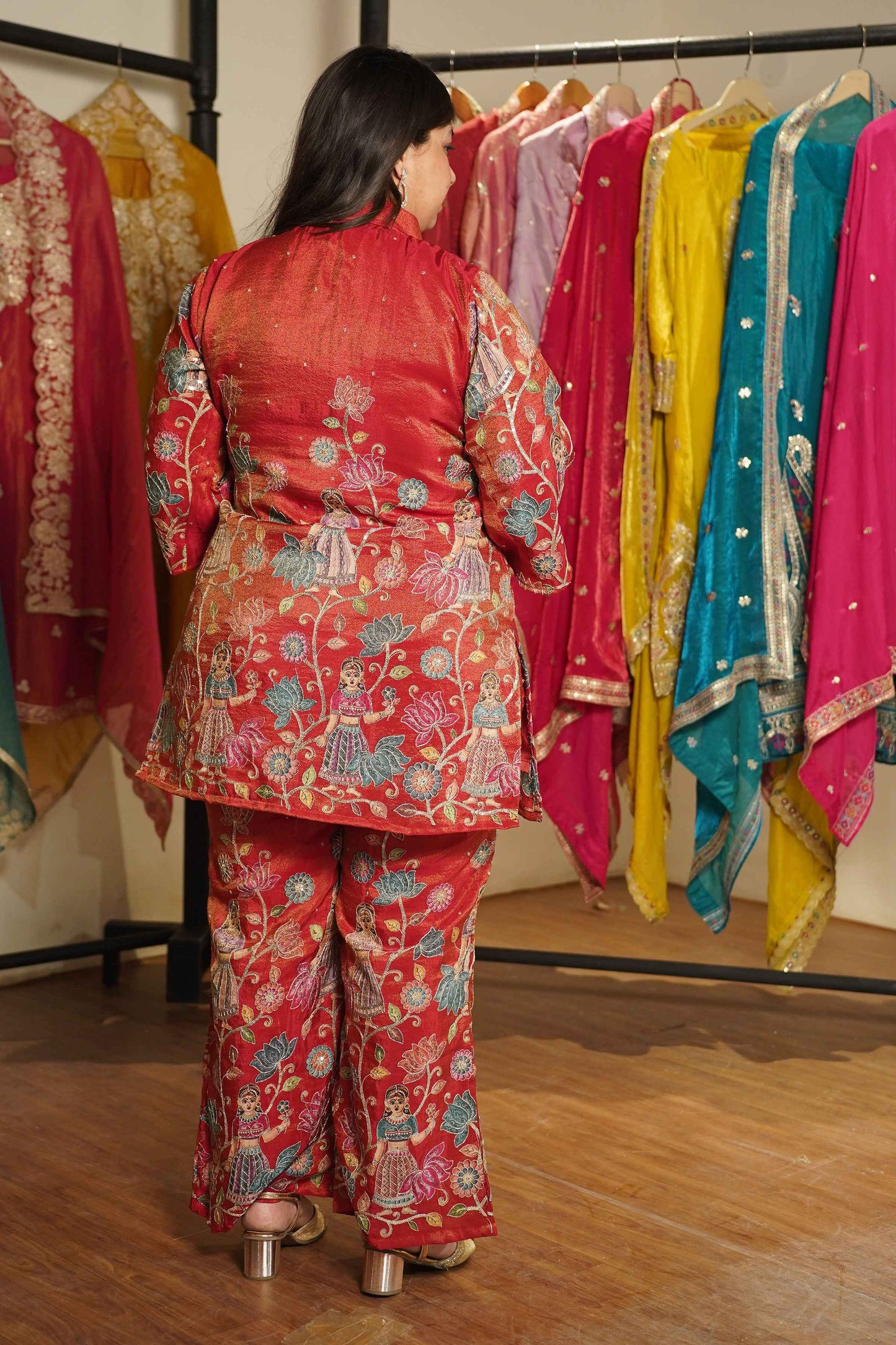 Rudhir Ziba Tissue Shimmer Co-ord Set