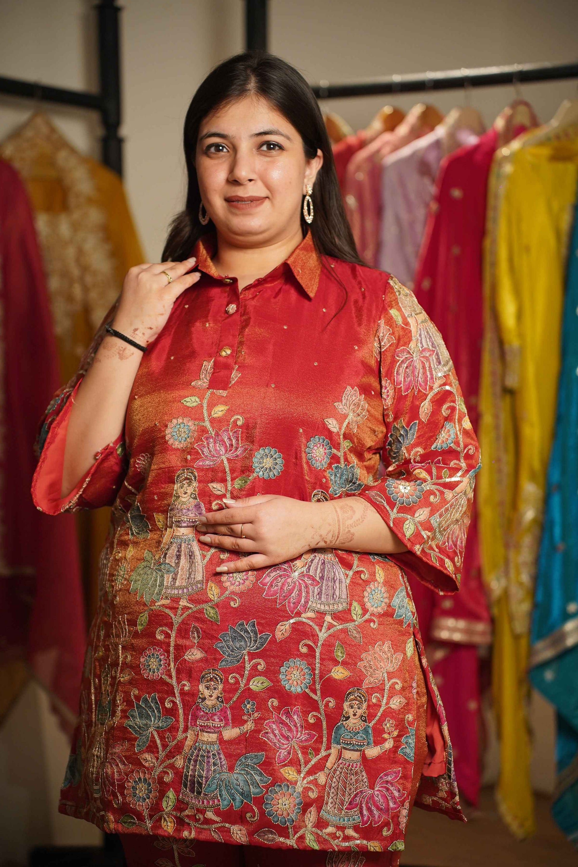 Rudhir Ziba Tissue Shimmer Co-ord Set