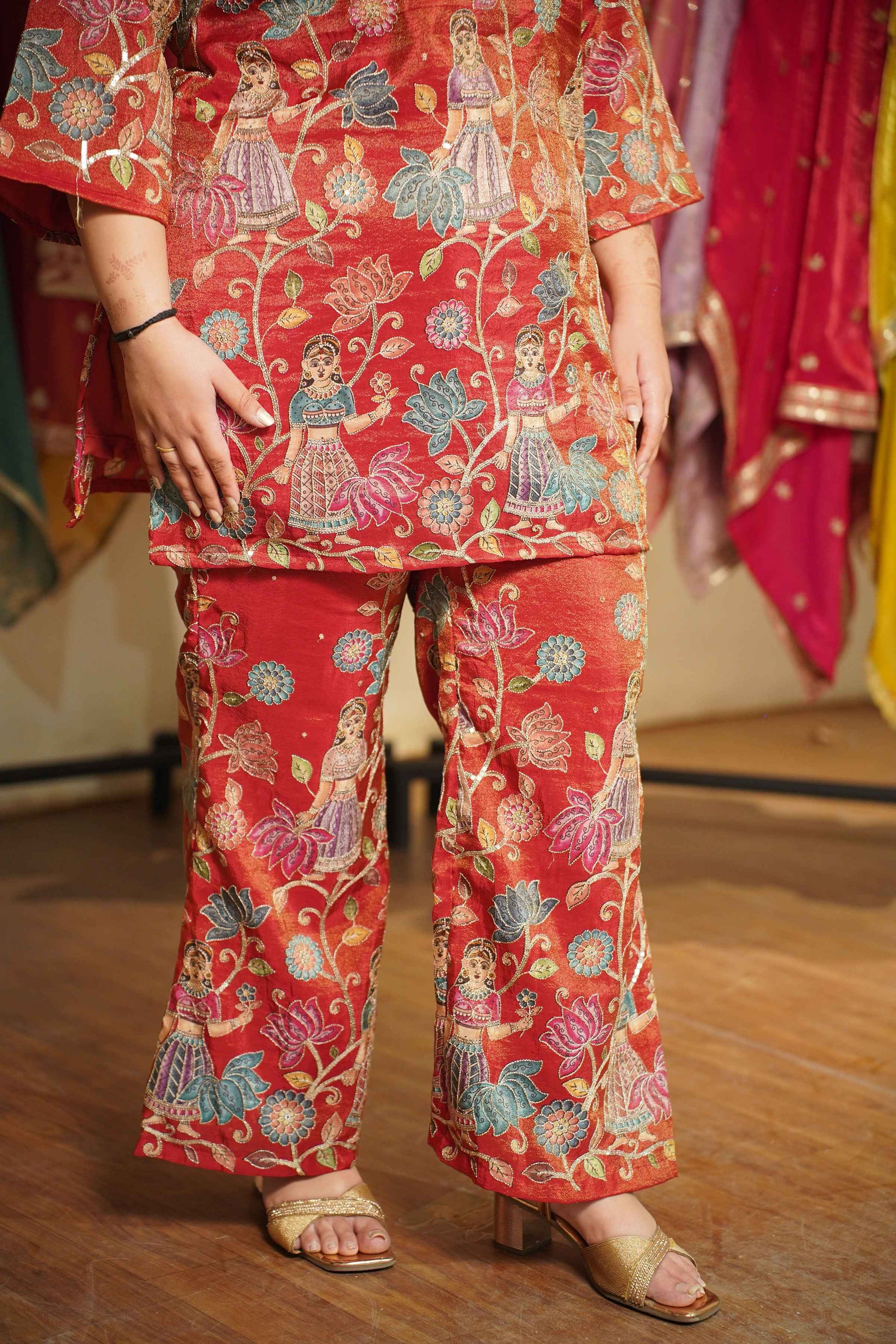 Rudhir Ziba Tissue Shimmer Co-ord Set