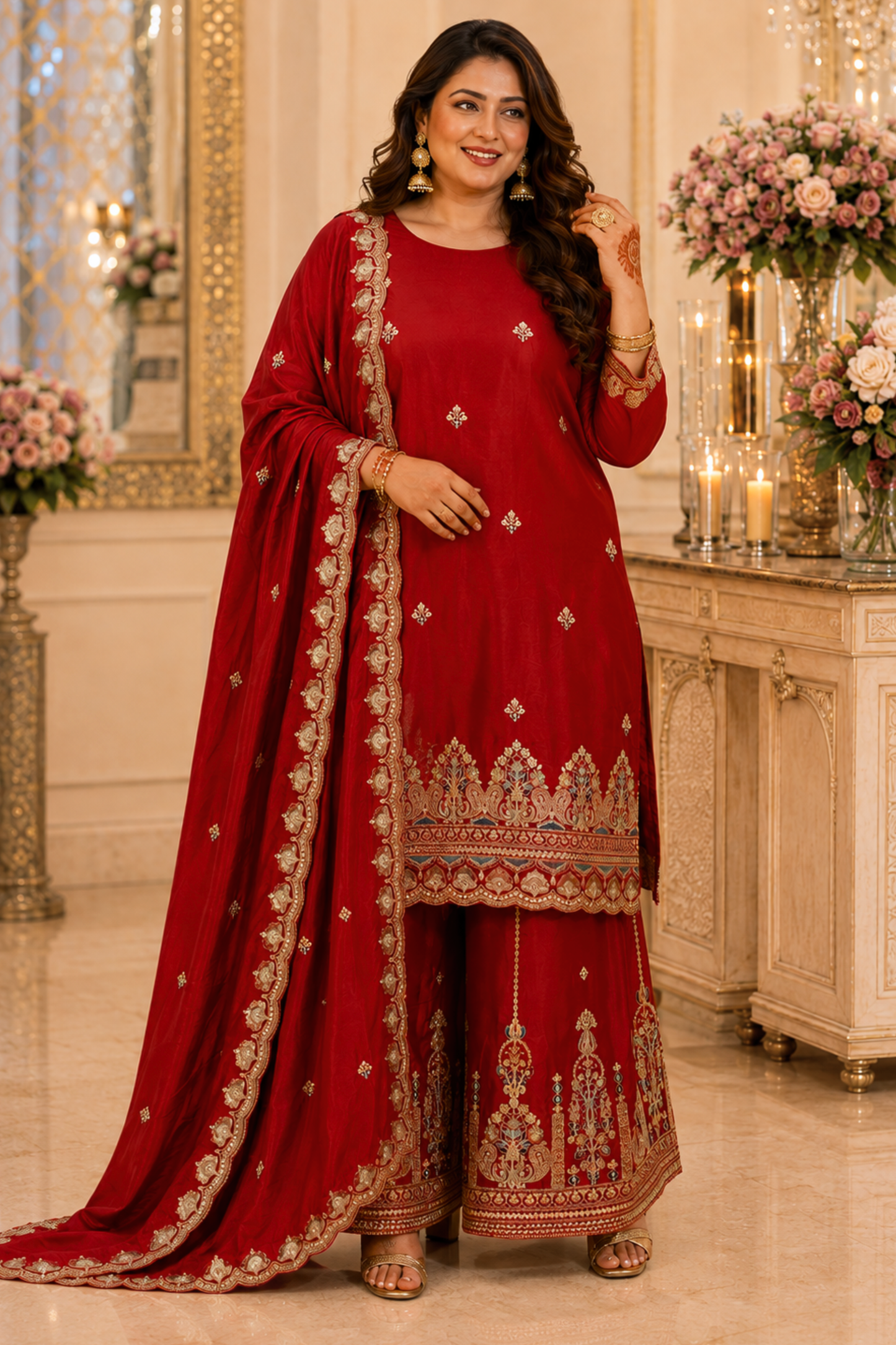 Ruhina Saaj Zari Embroidered Suit With Flared Pants (Copy)
