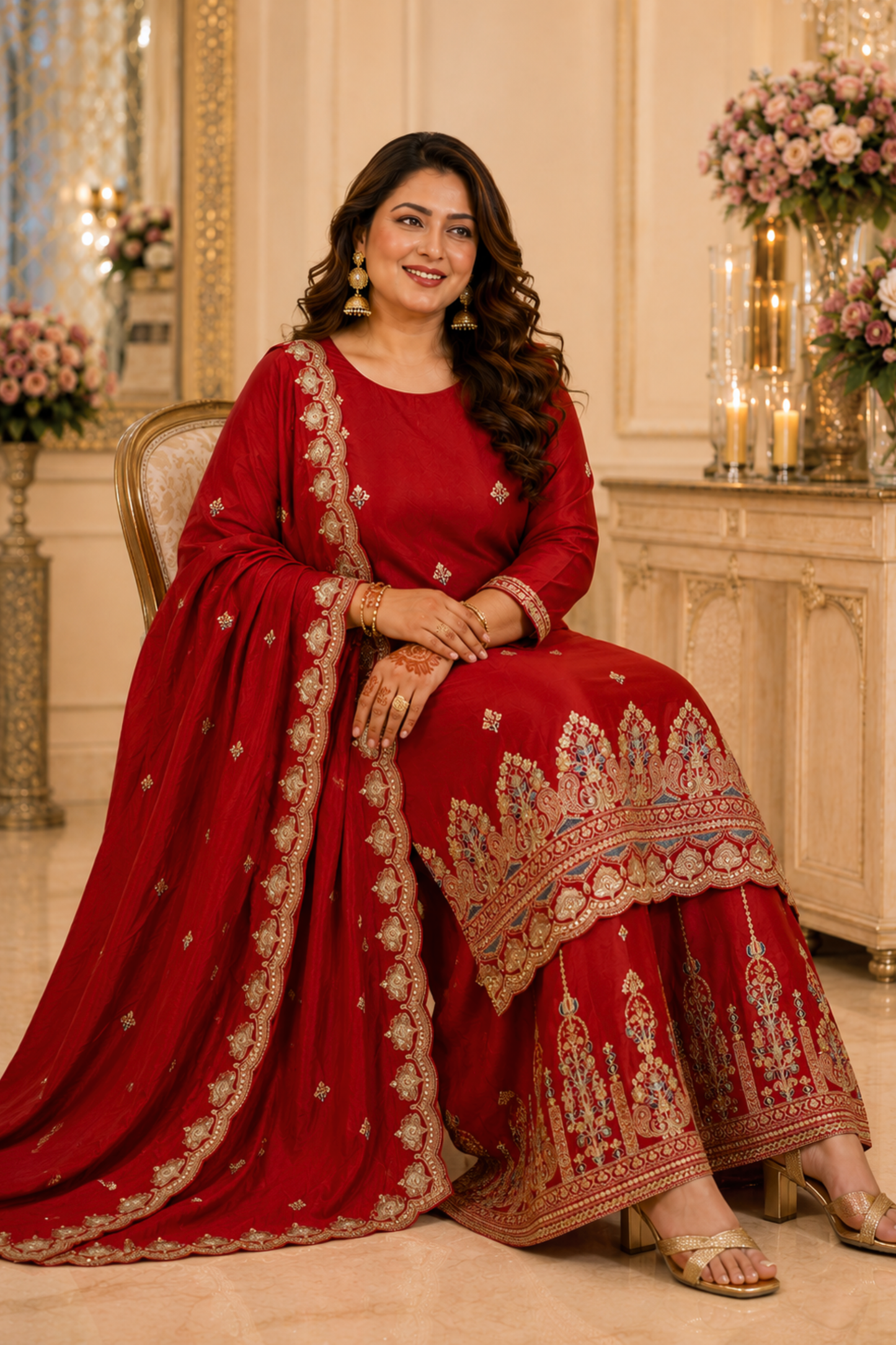 Ruhina Saaj Zari Embroidered Suit With Flared Pants (Copy)