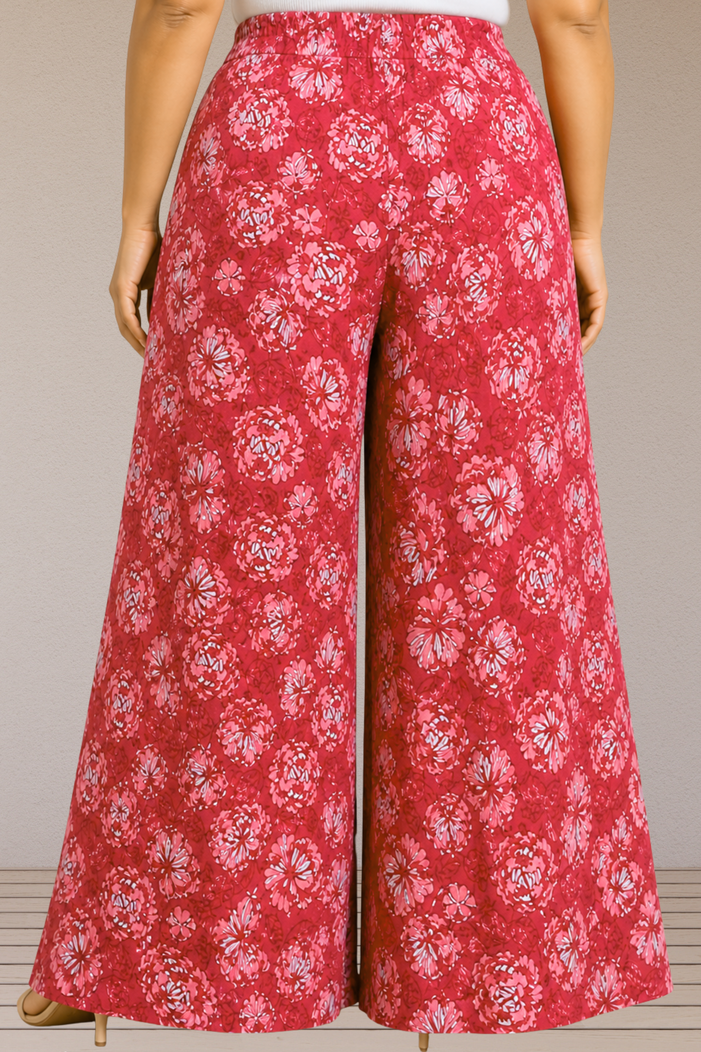 Muted Crimson Floral Lounge Pants