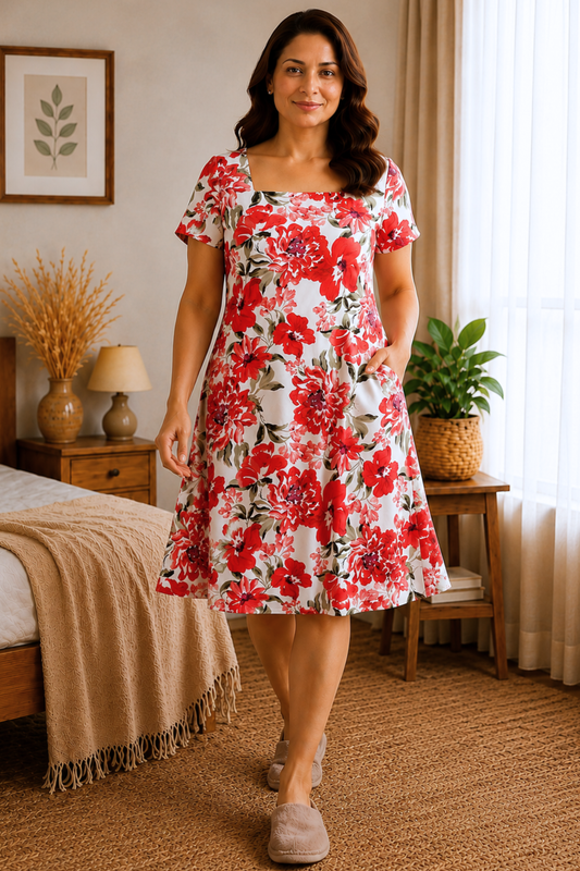 Rosette Reverie Floral Short Nighty