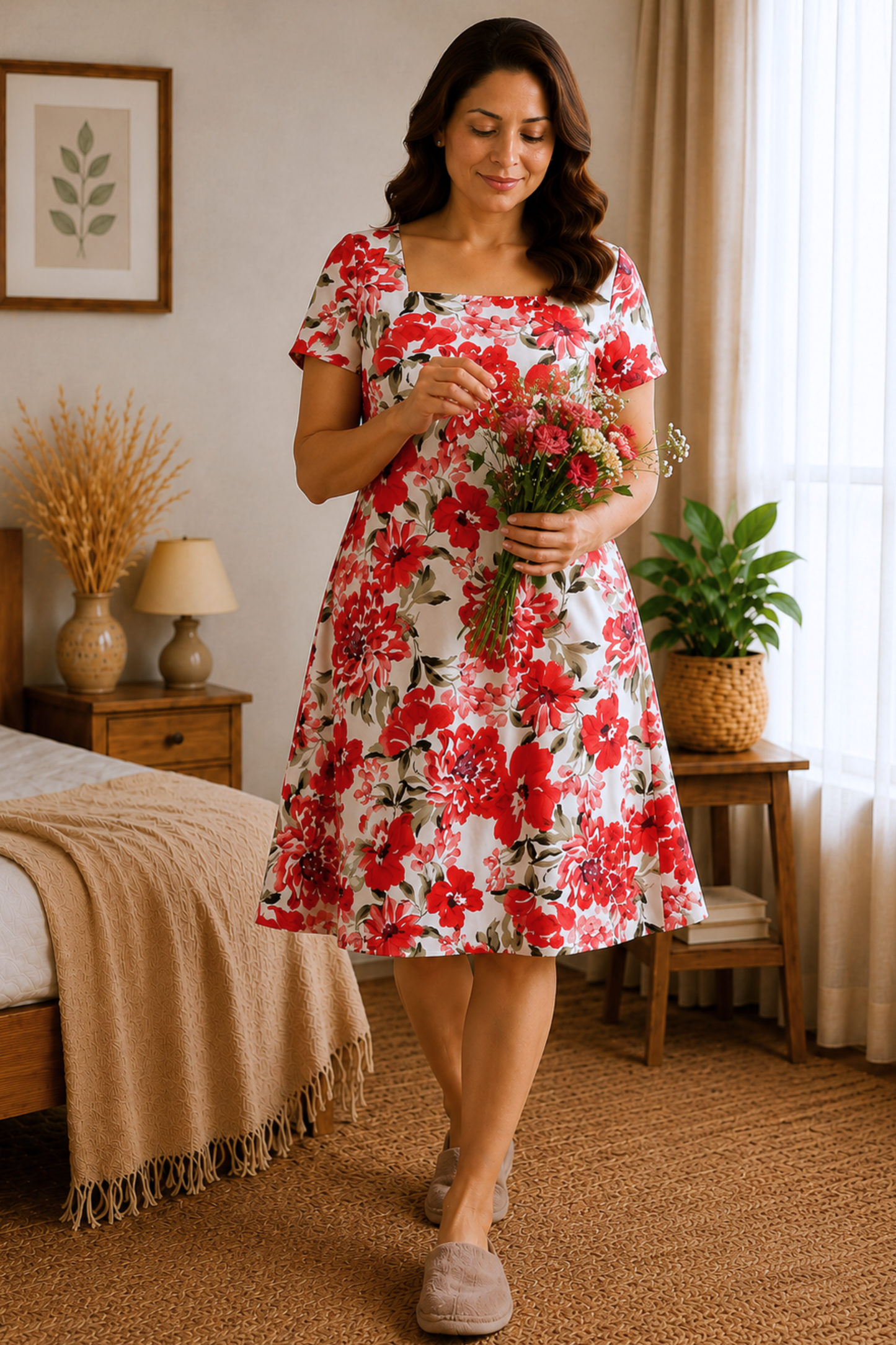 Rosette Reverie Floral Short Nighty