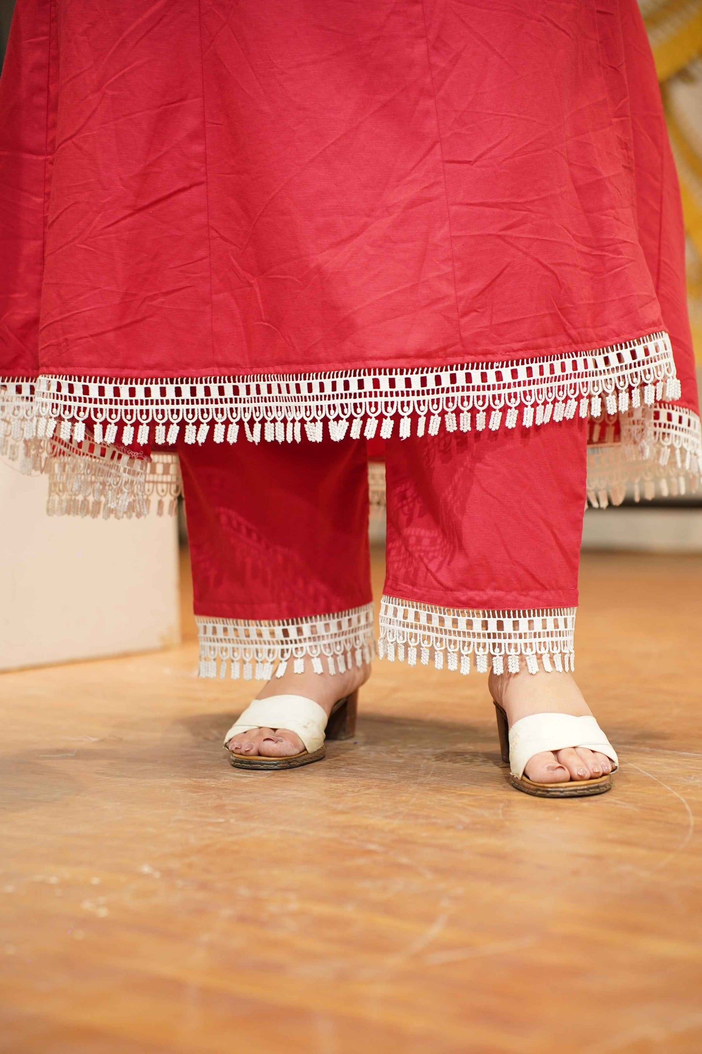 Red Majesty Rayon Anarkali Set