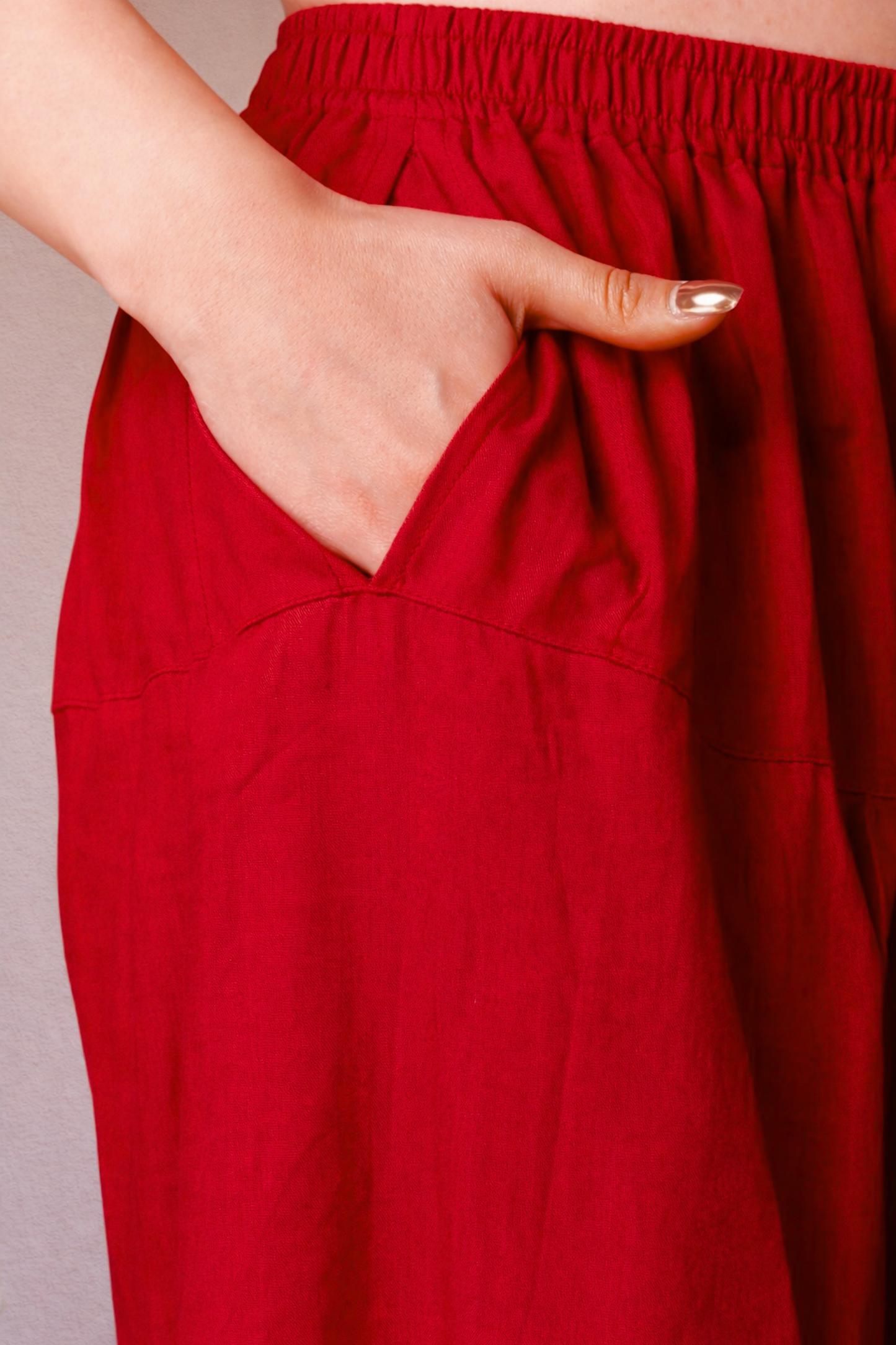 Red Rayon Afghani Salwar