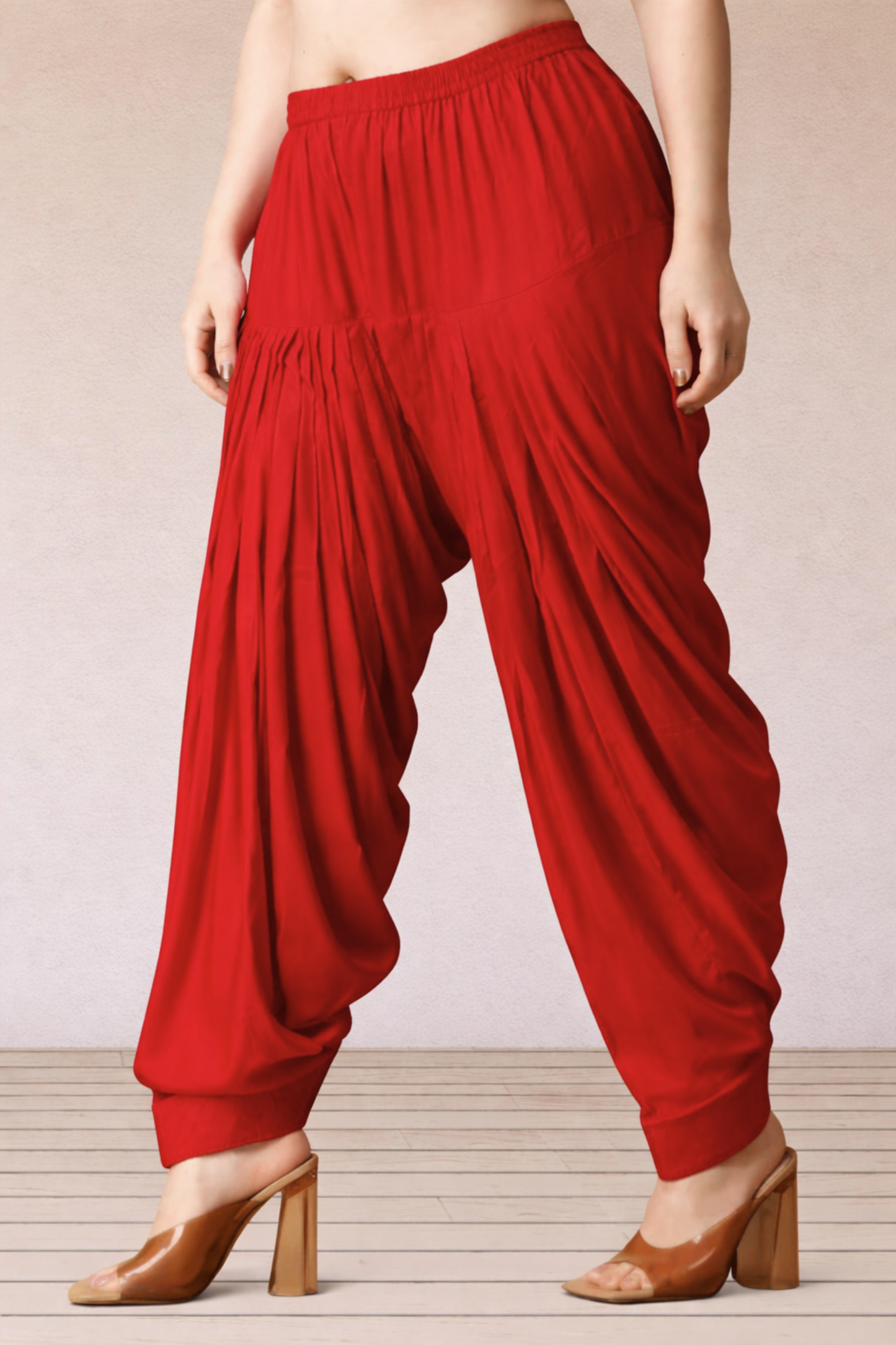 Red Rayon Patiala Salwar