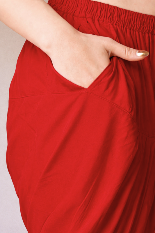 Red Rayon Patiala Salwar