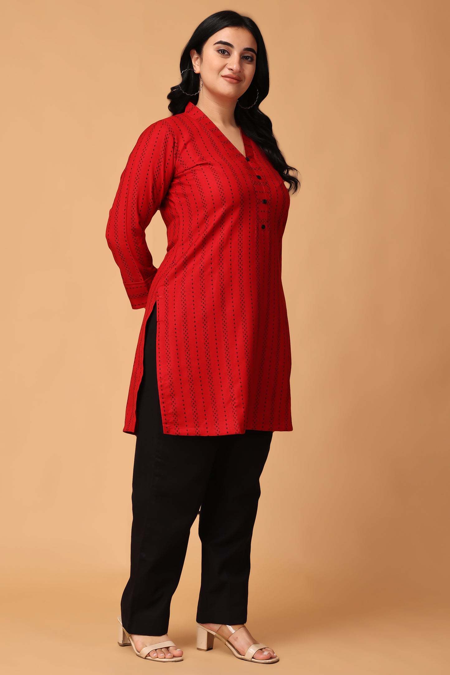 Red Short Woolen Kurti