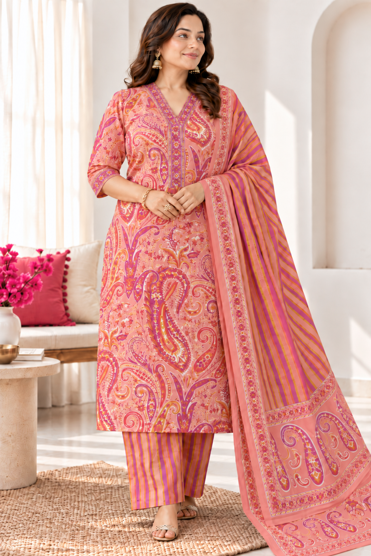 Gulabi Gupshup Cotton Suit Set