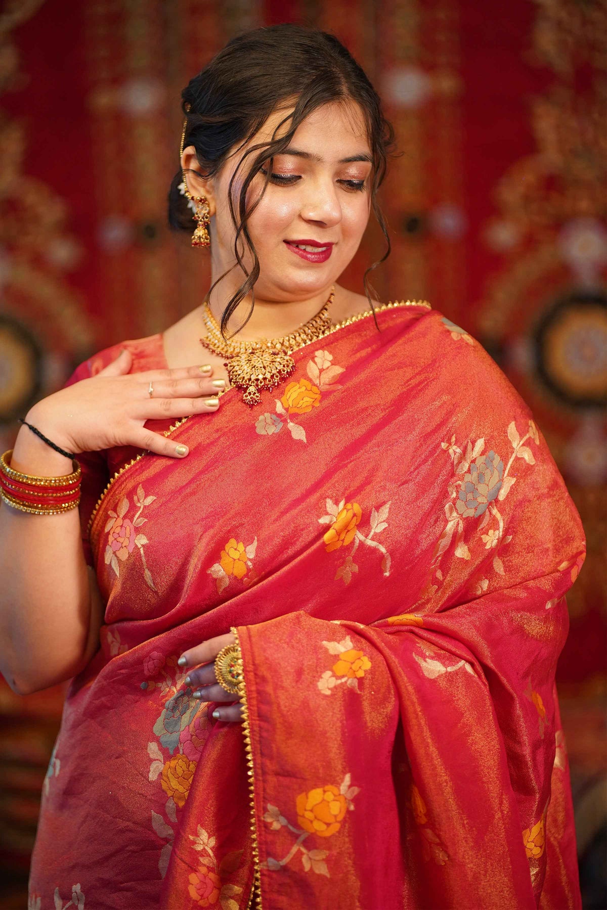 Raag Bhairavi Woven Tissue Saree