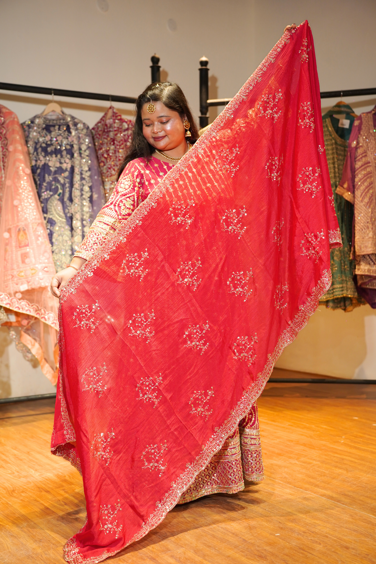 Roseatte Dazzle Embroidered Dress With Dupatta