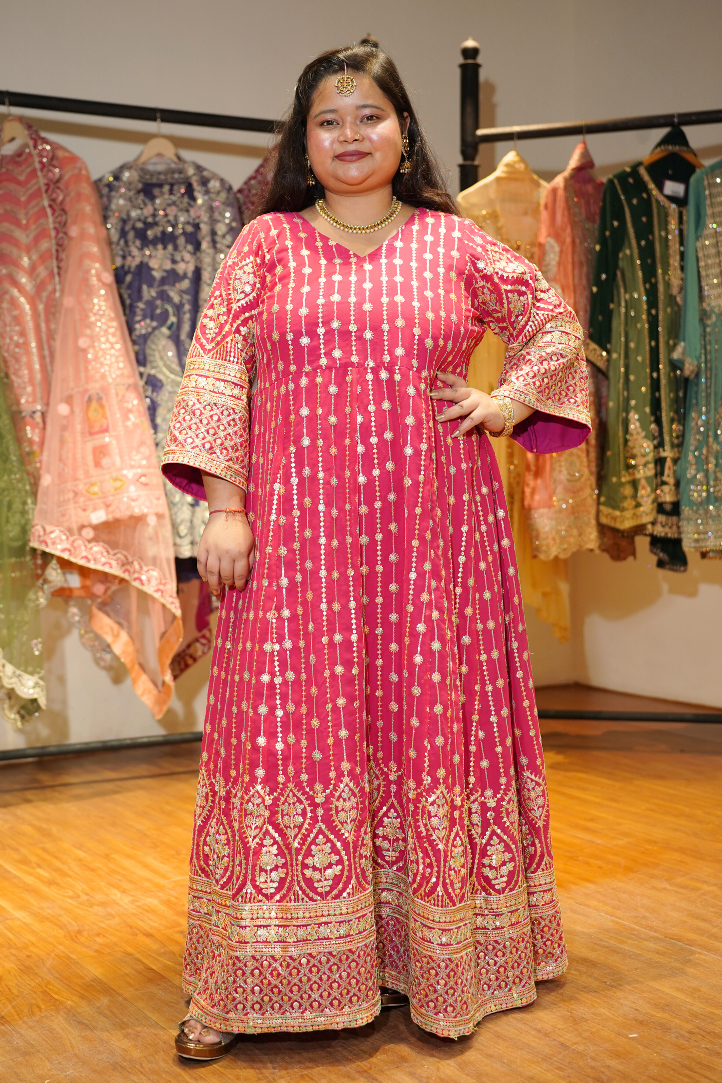 Roseatte Dazzle Embroidered Dress With Dupatta