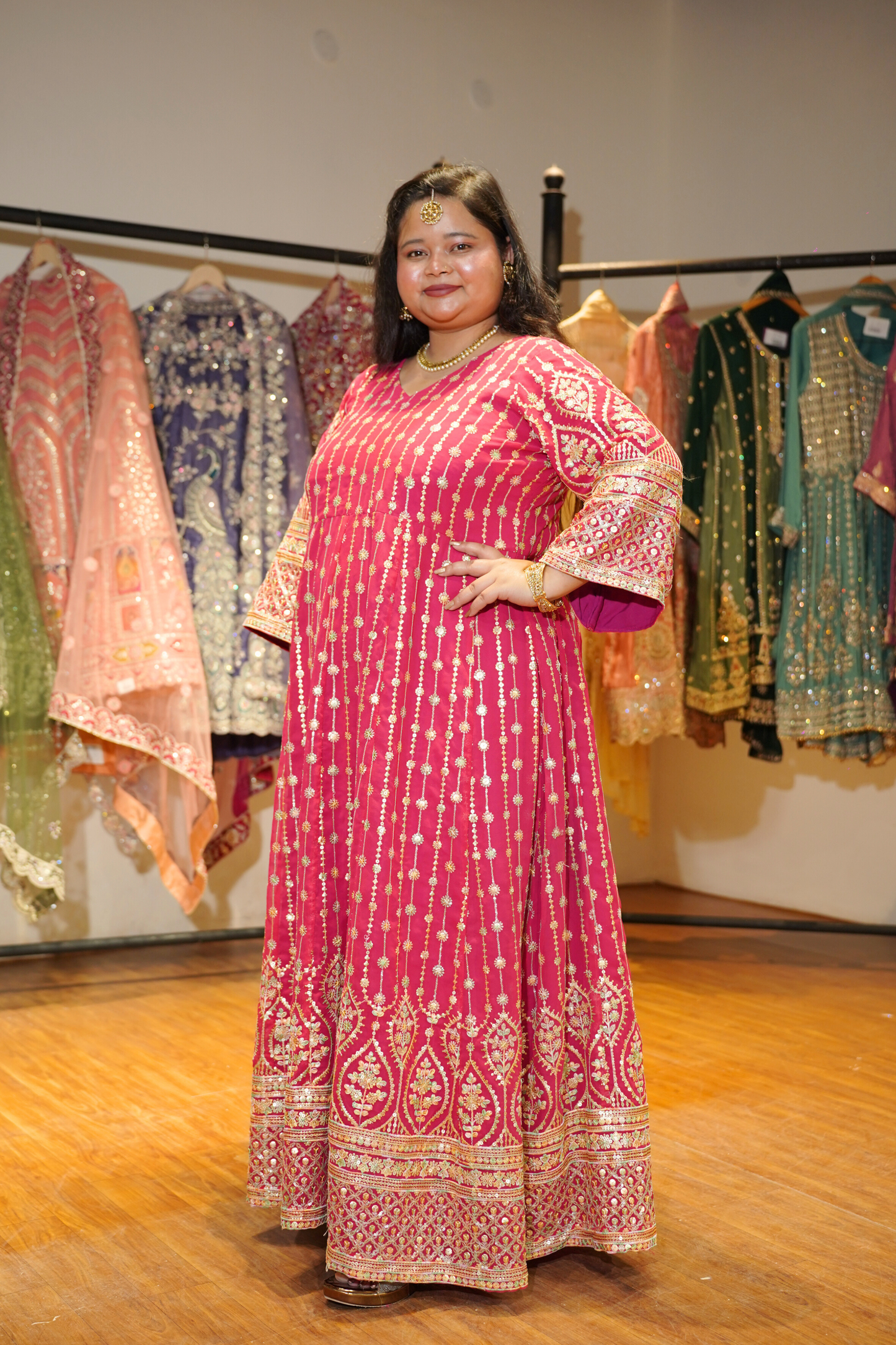 Roseatte Dazzle Embroidered Dress With Dupatta