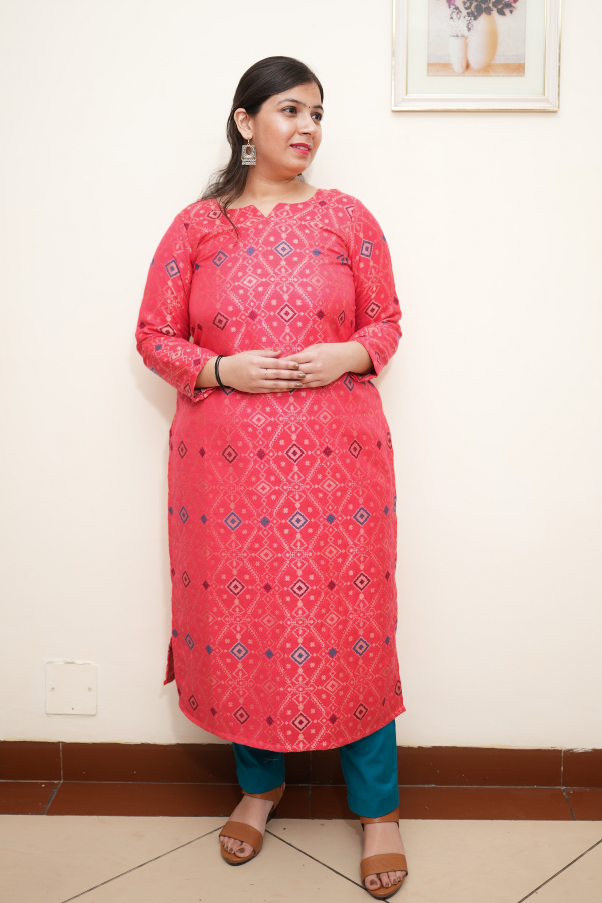 Buy Plus Size ​Rosy Dream Woven Pashmina Set At Apella | Sizes XS to 10 XL | India | Free Delivery | Customized