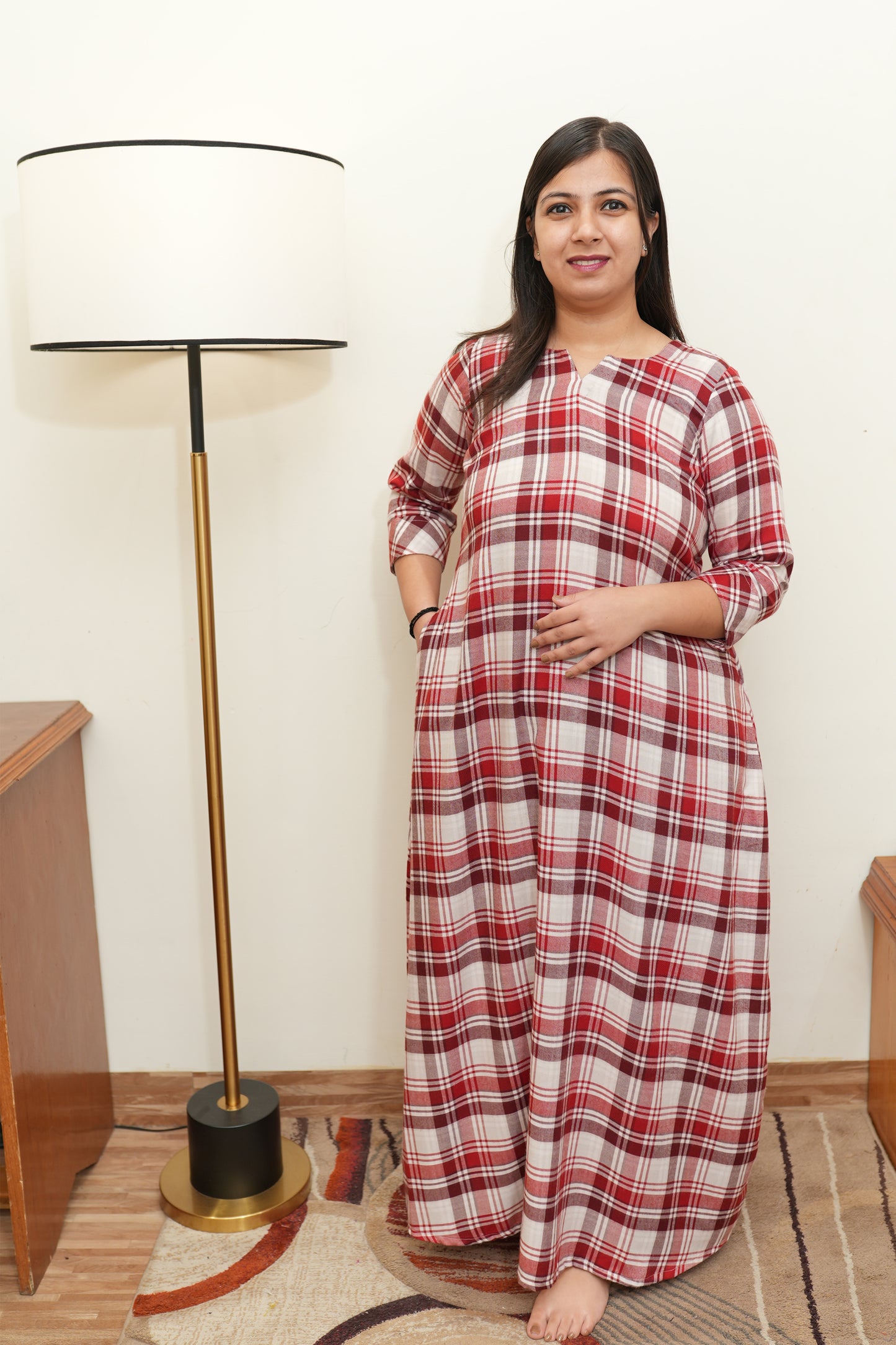 Rust Winter Nightgowns For Women