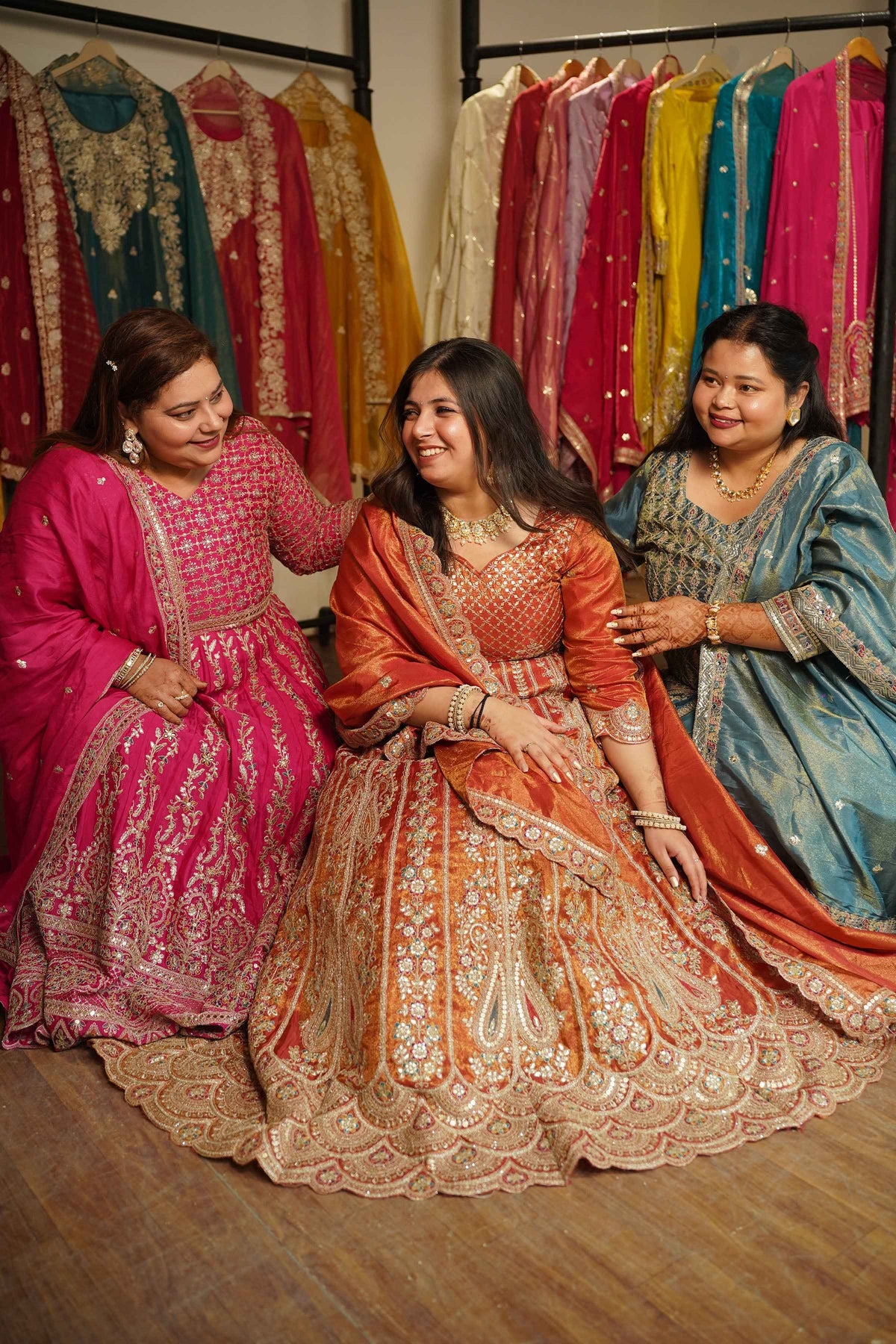 Mehzara Rust Tissue Lehenga With Zari Embroidery