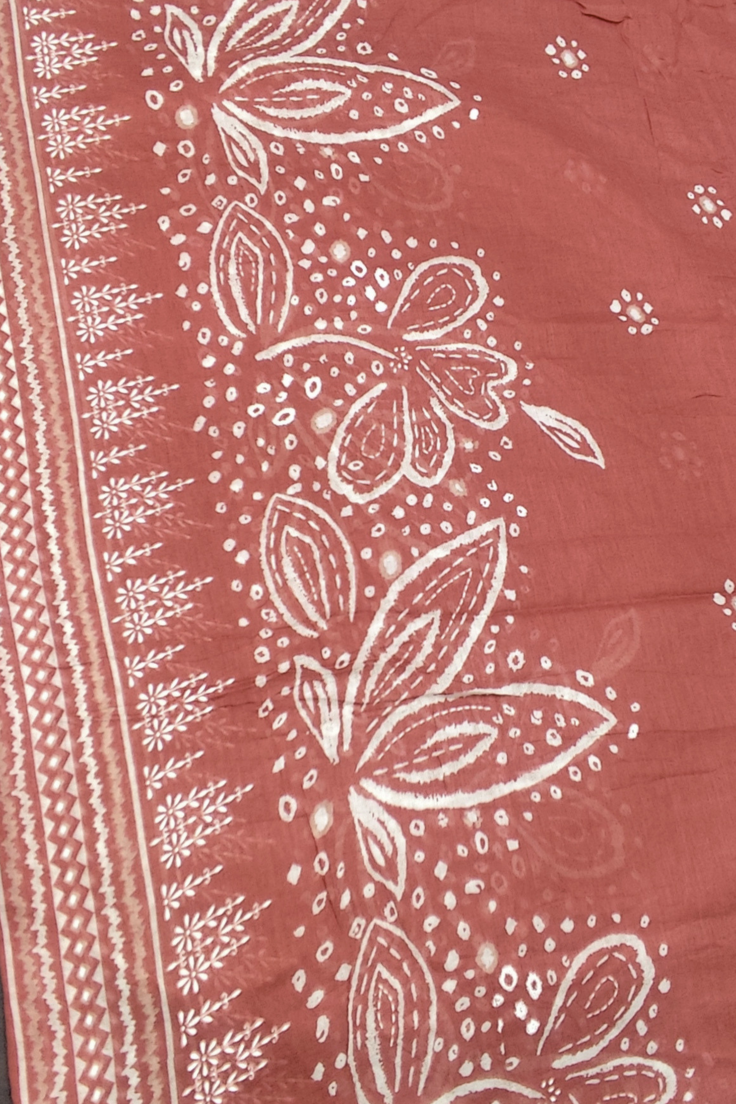 Rust Camellia Mul Cotton Dupatta