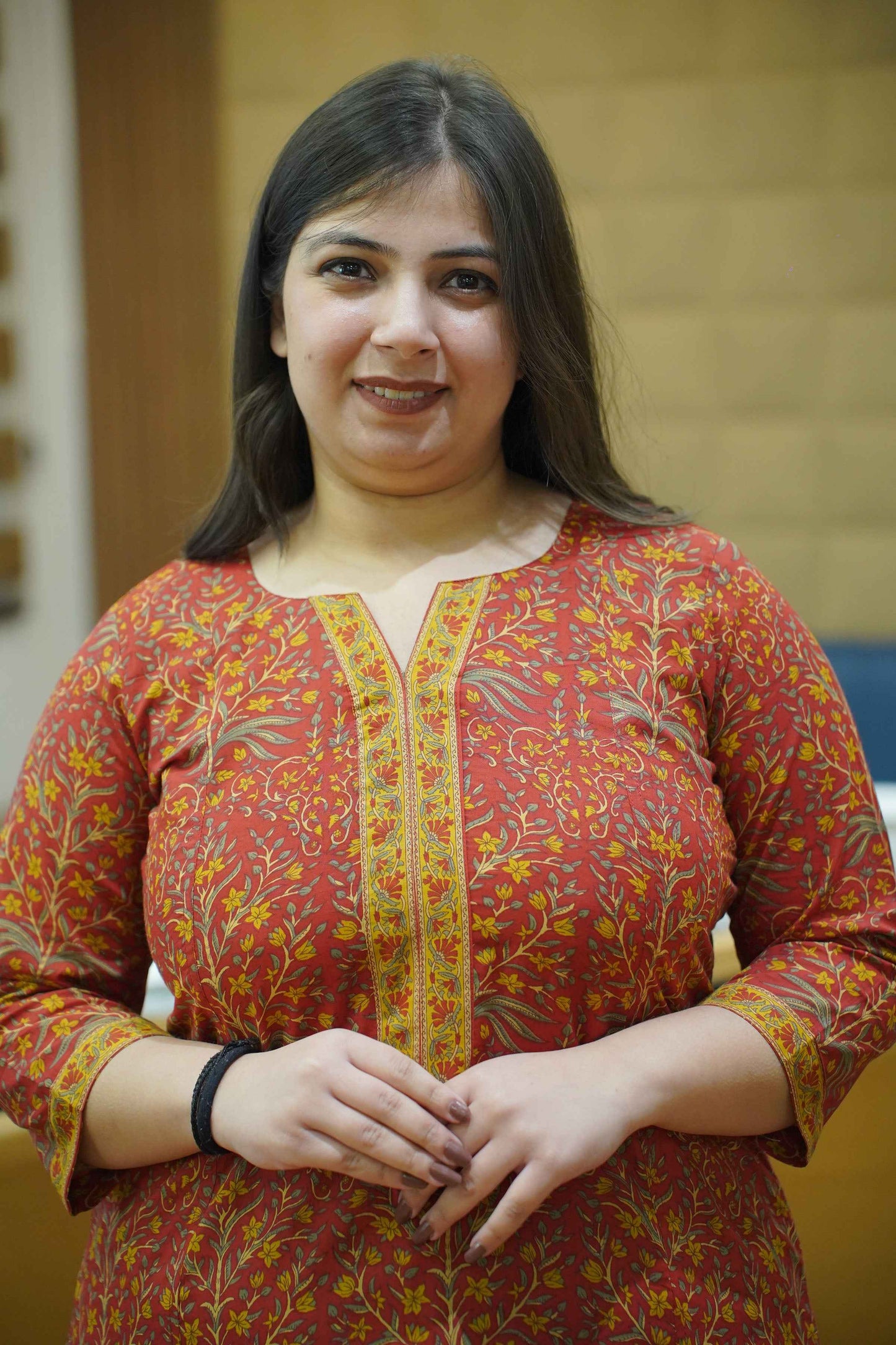 Rust Terra Bagh Cotton Kali Kurta