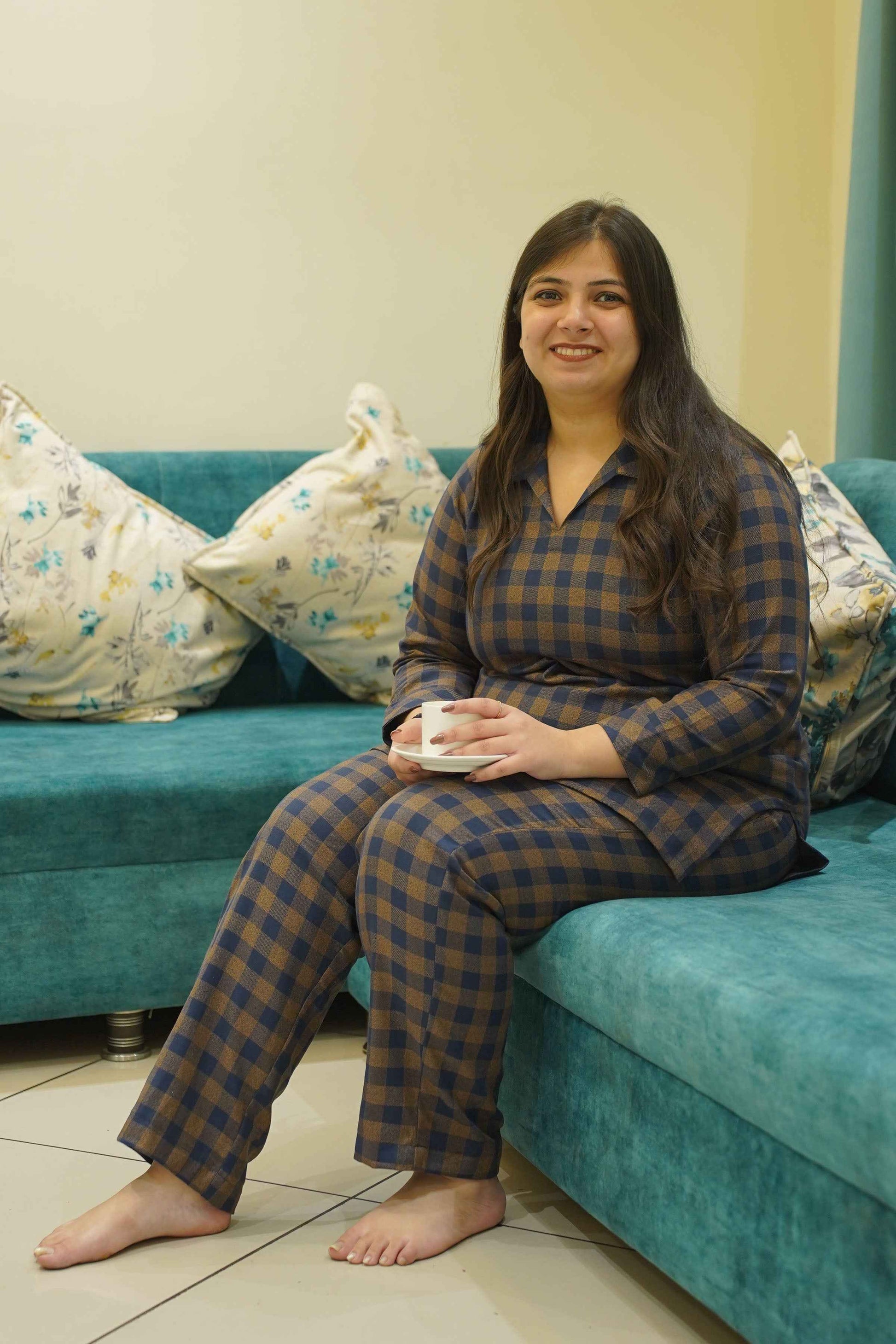 Rustic Cocoa Woollen Night Suit