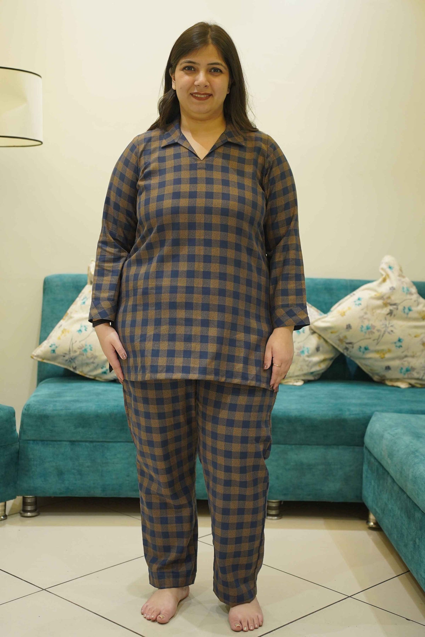 Rustic Cocoa Woollen Night Suit