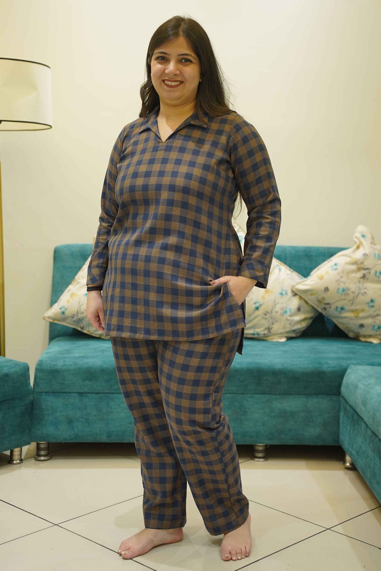 Rustic Cocoa Woollen Night Suit