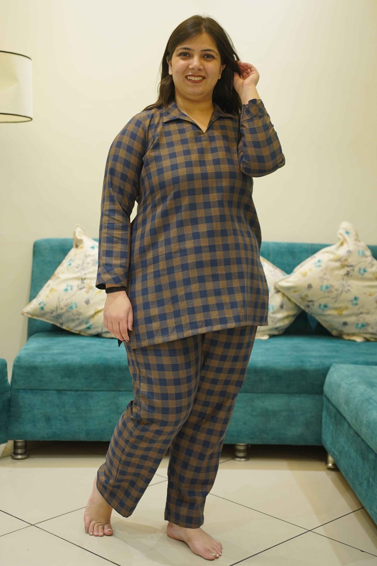 Rustic Cocoa Woollen Night Suit