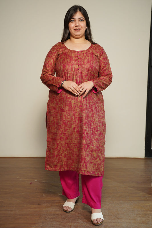 Rustic Rose Woollen Kurta