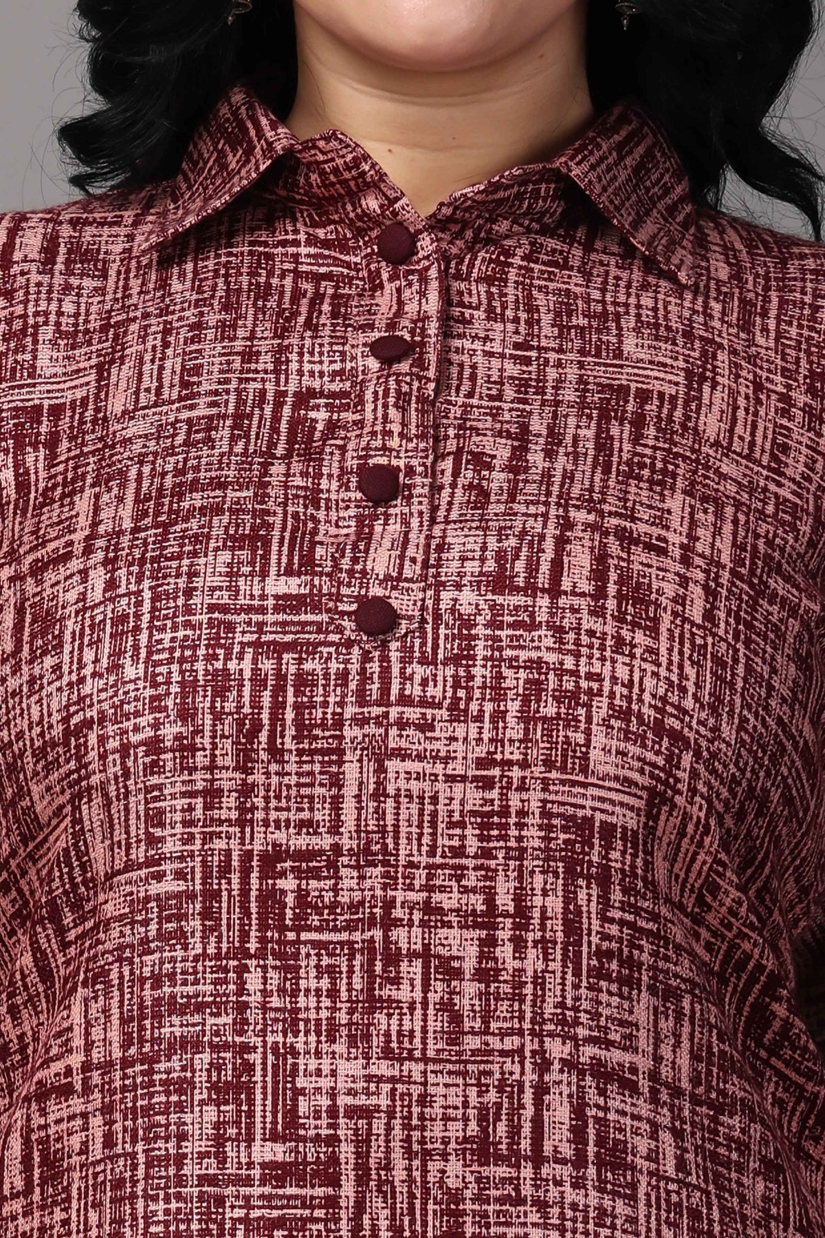 Buy Plus Size ​Merlot Embrace Woollen Short Kurta At Apella | Sizes XS to 10 XL | India | Free Delivery | Customized