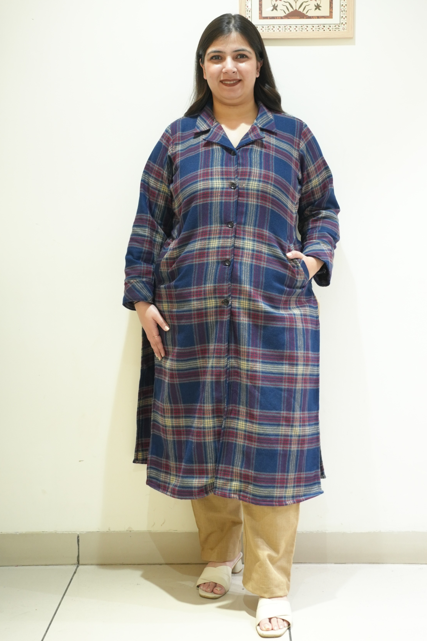 Rustwood Checked Woollen Kurta