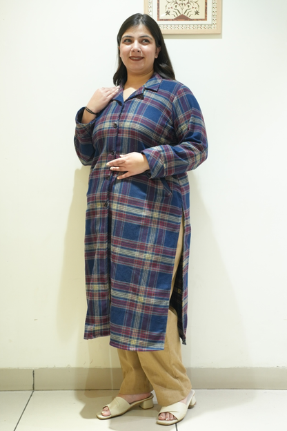 Rustwood Checked Woollen Kurta