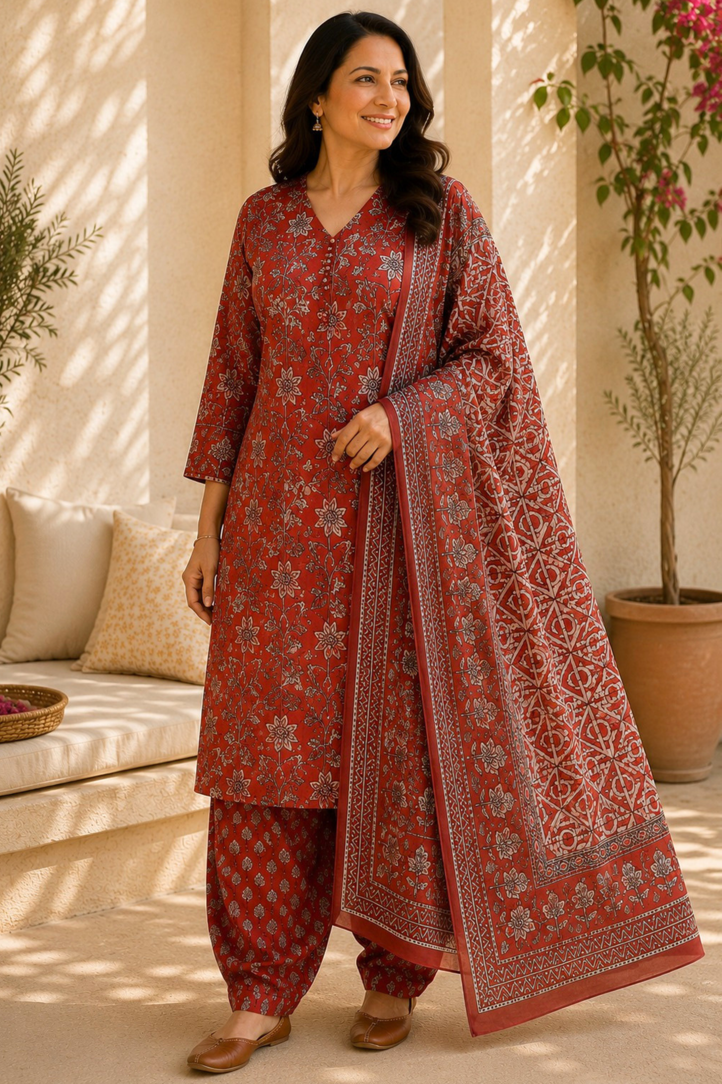 Sunset Terracotta Cotton Salwar Suit