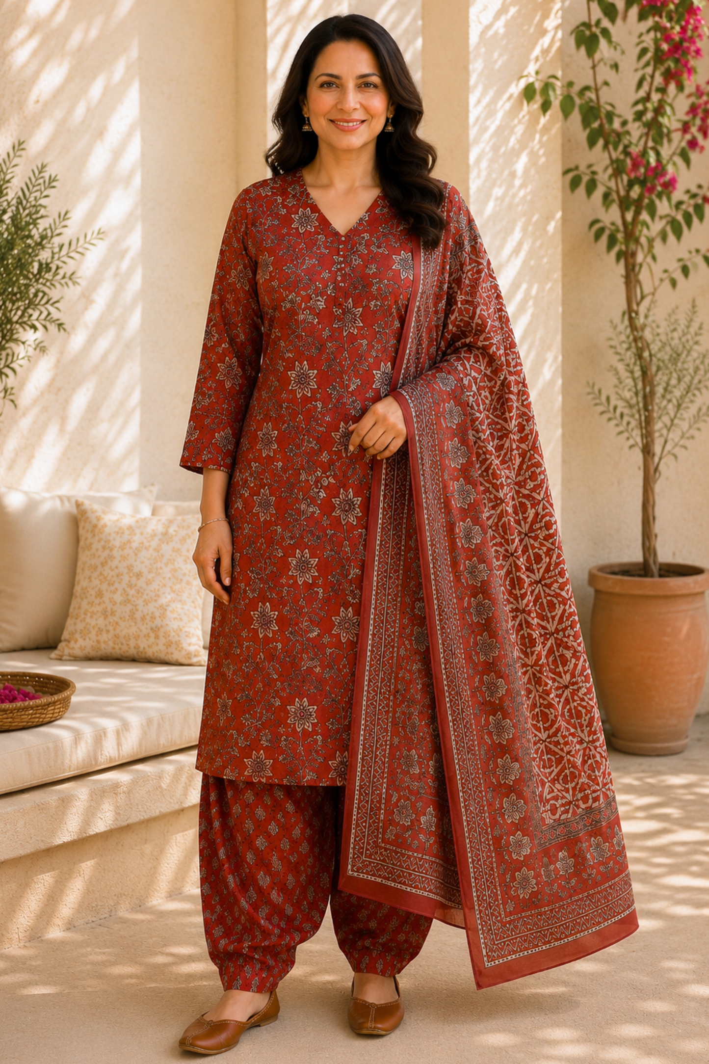 Sunset Terracotta Cotton Salwar Suit