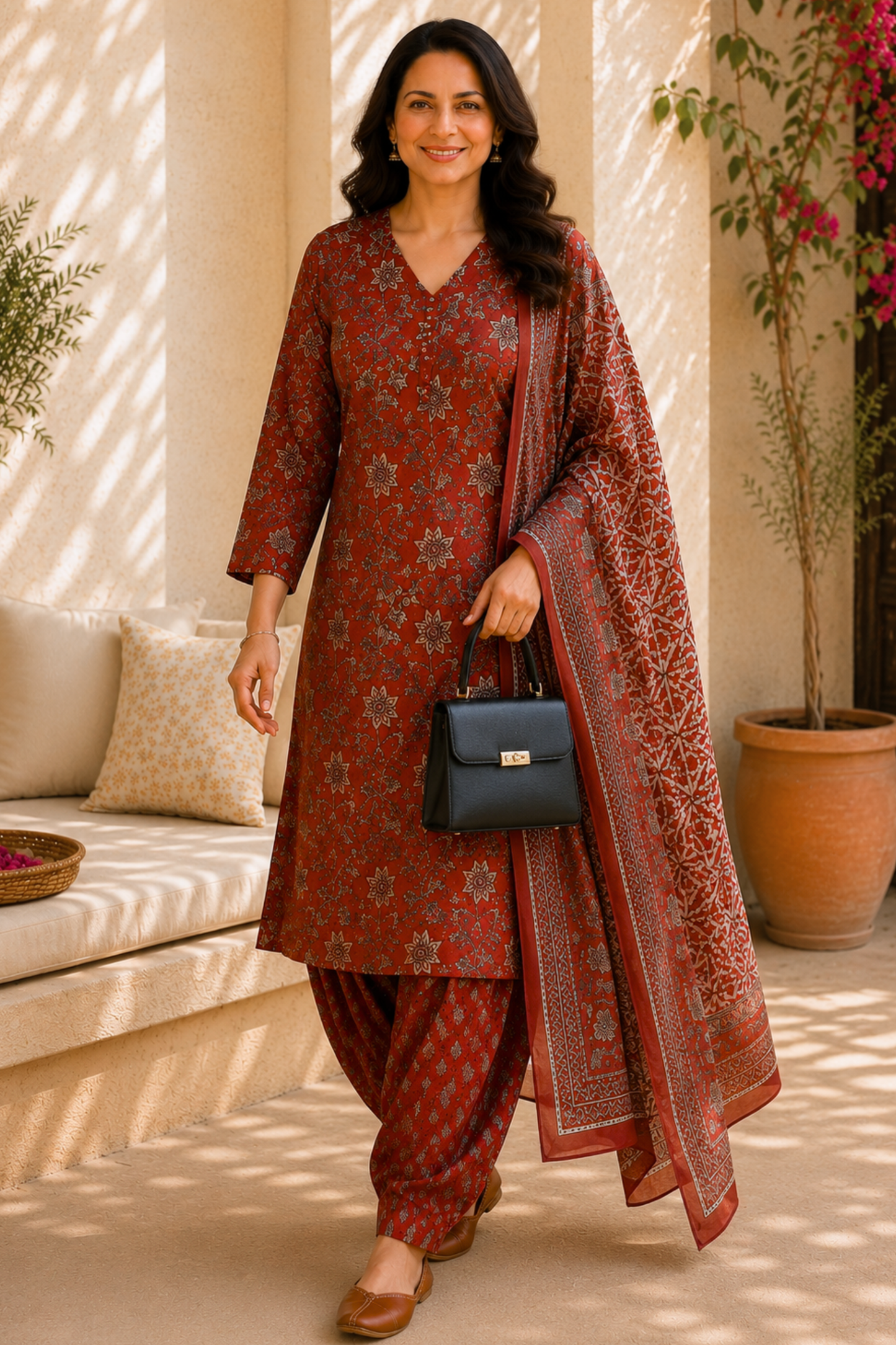 Sunset Terracotta Cotton Salwar Suit