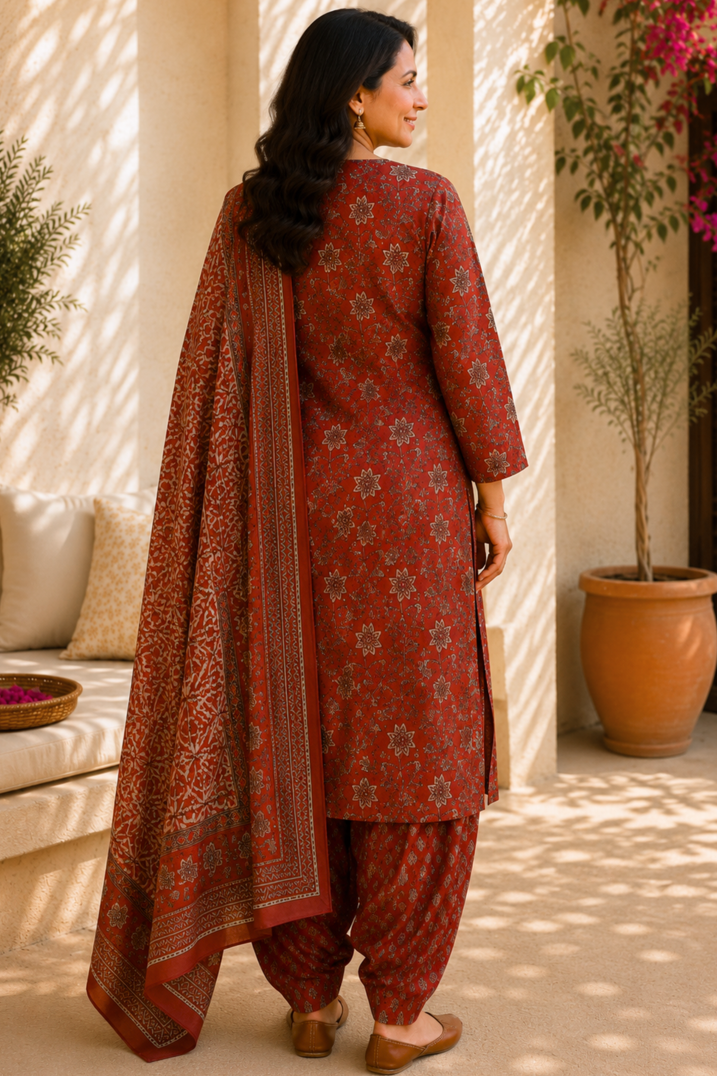 Sunset Terracotta Cotton Salwar Suit